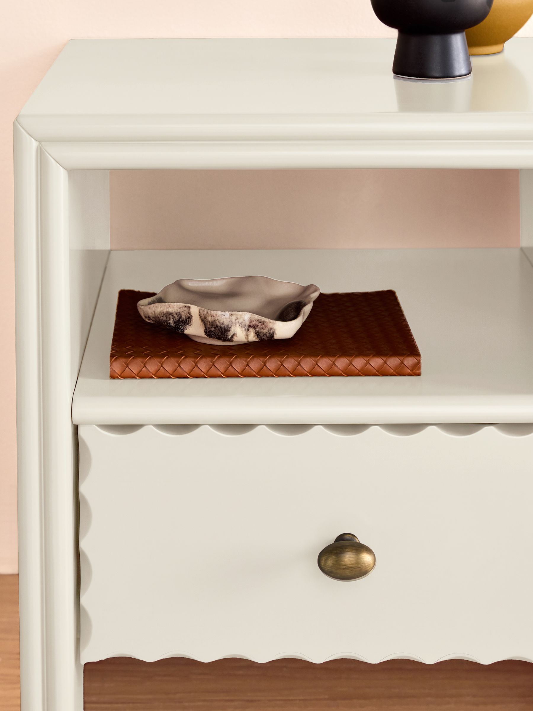 Roisin Bedside Table in Ecru White - Image 3 of 6
