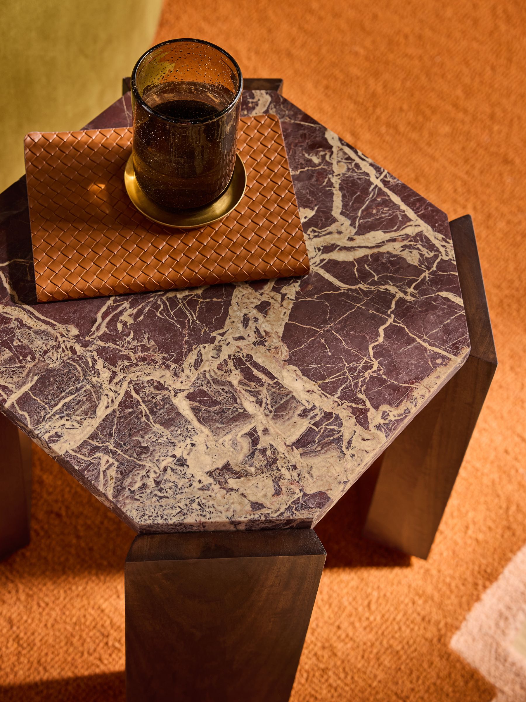 Wynn Side Table in Red Cherry Marble - Image 2 of 6 Wynn Side Table in Red Cherry Marble - Image 2 of 6