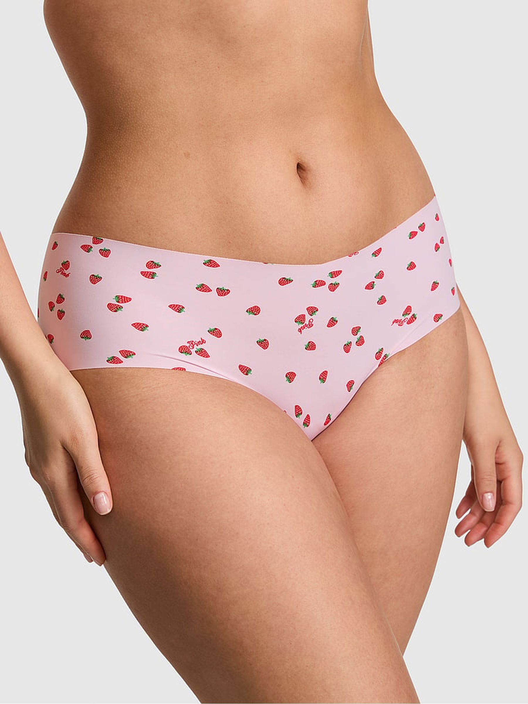 Pink Tulip Strawberry Print Hipster No Show Knickers - Image 2 of 3