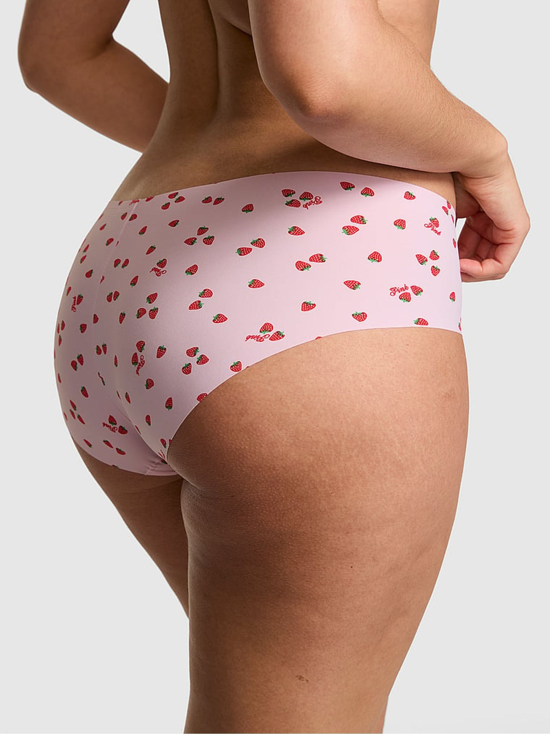 Pink Tulip Strawberry Print Hipster No Show Knickers - Image 3 of 3