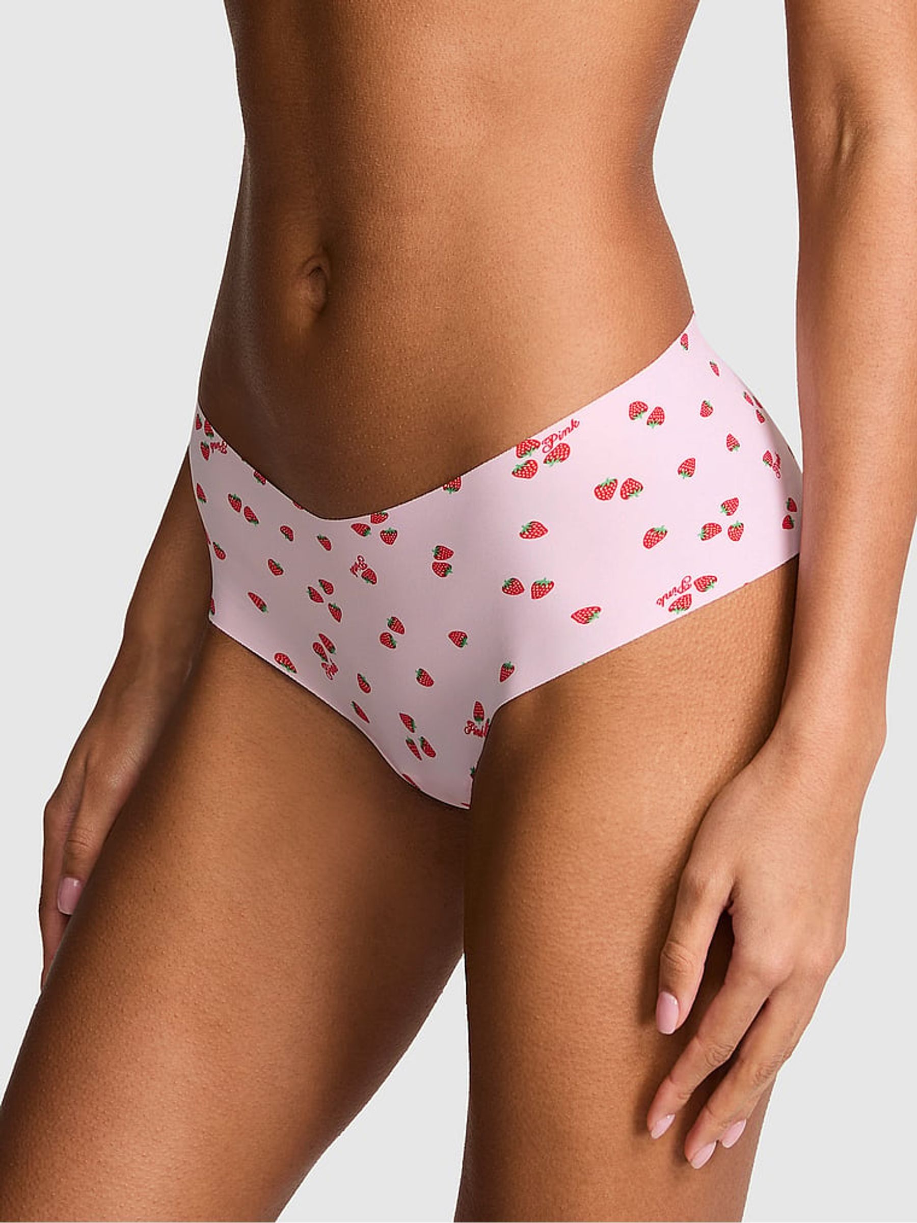 Pink Tulip Strawberry Print Cheeky No Show Knickers - Image 1 of 2