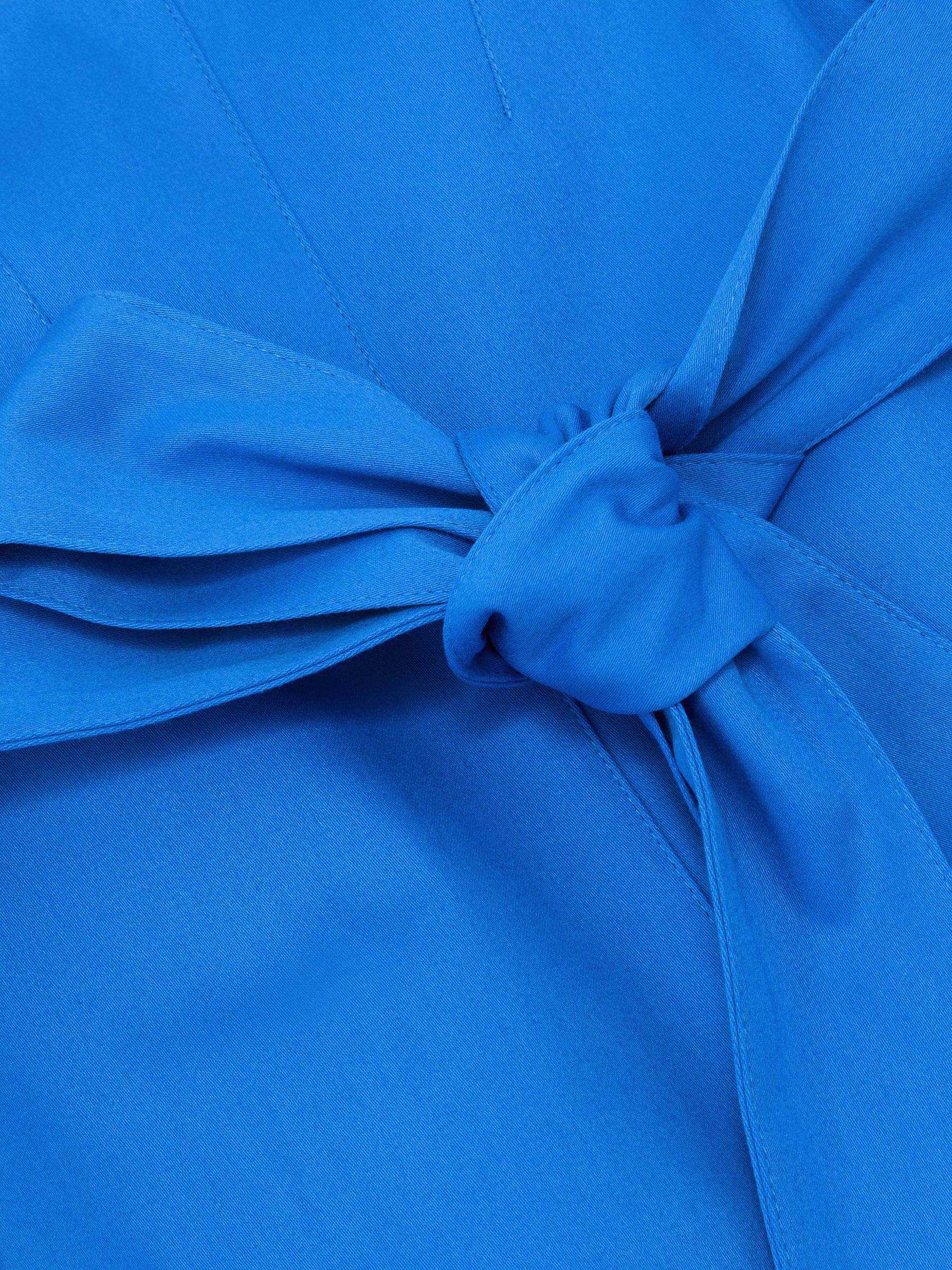 Cotton Belted Midi Dress with Stretch in Blue - Image 6 of 6