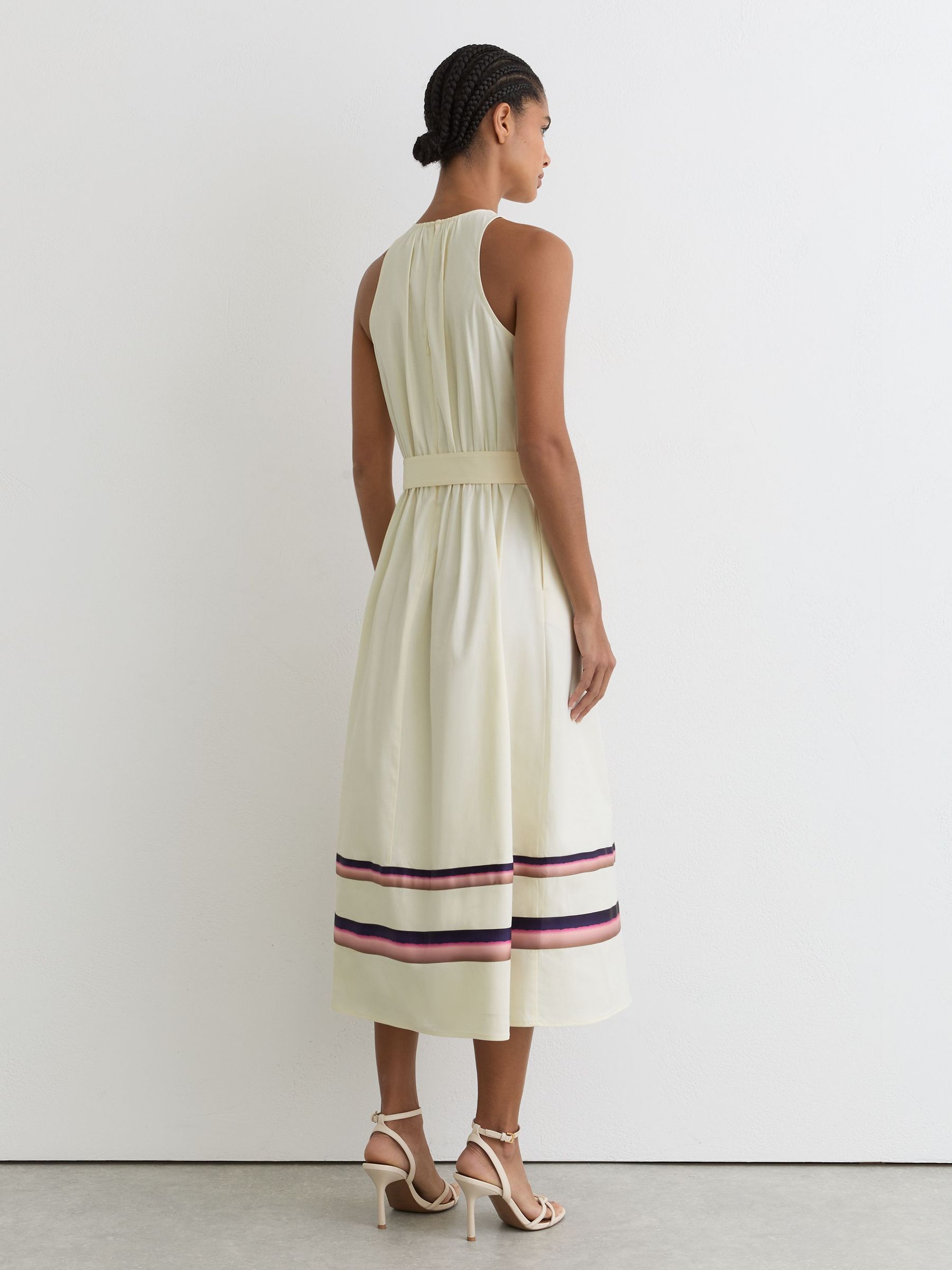 Stretch-Cotton Stripe-Detail Midi Dress in Cream - image 5