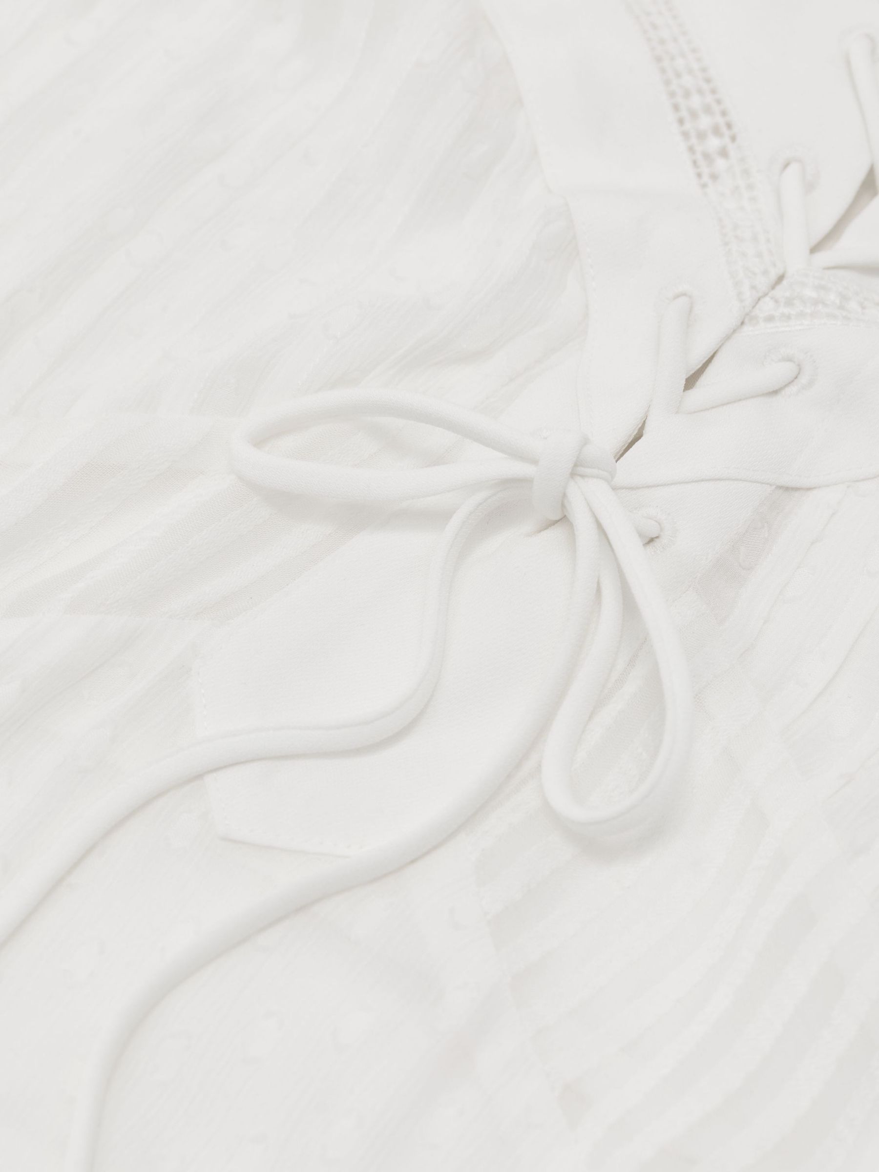 Lace-Up Semi-Sheer Cami Top in Ivory - image 3