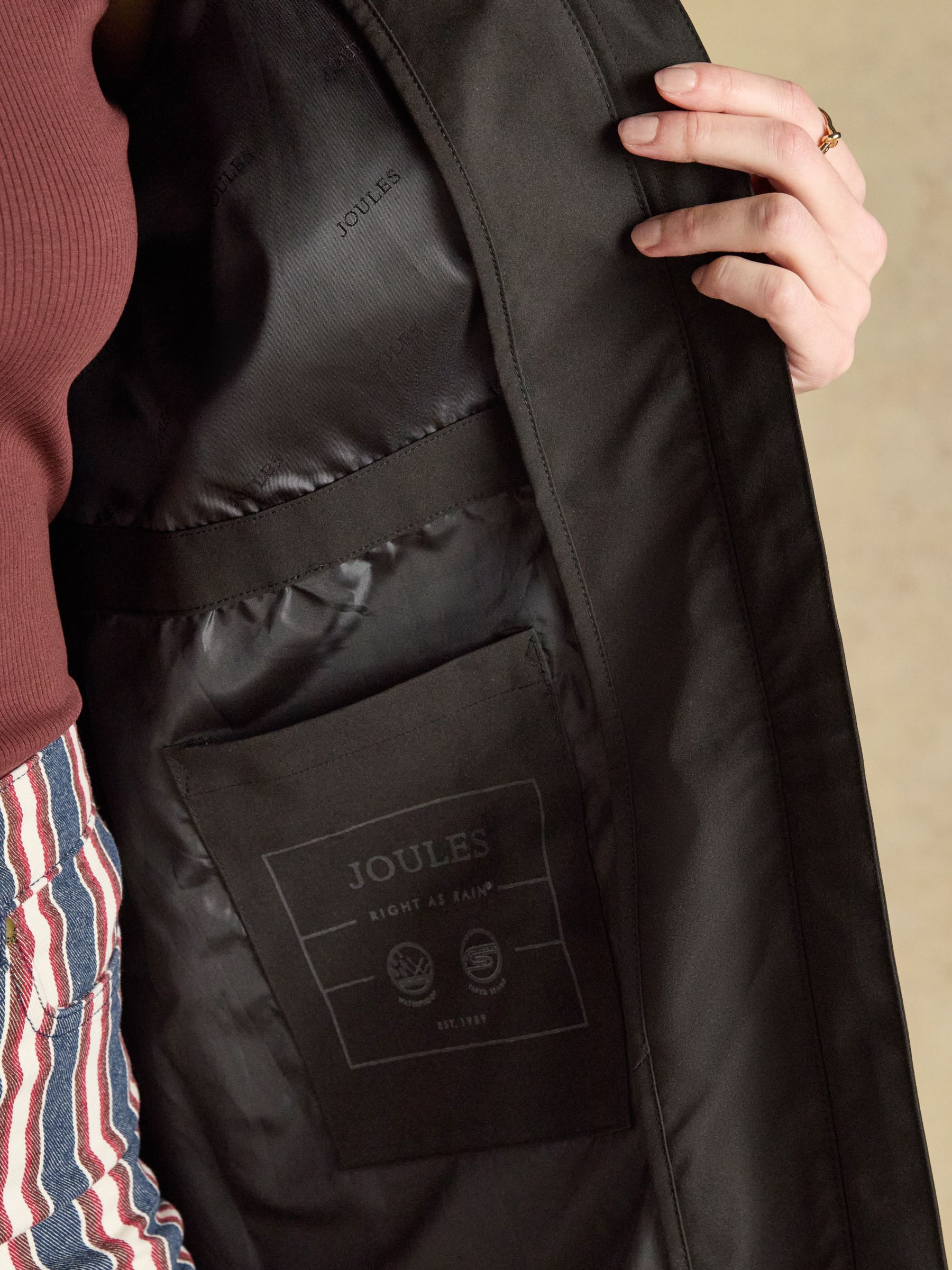Rainaway Black Waterproof Longline Raincoat with Hood - Image 10 of 11