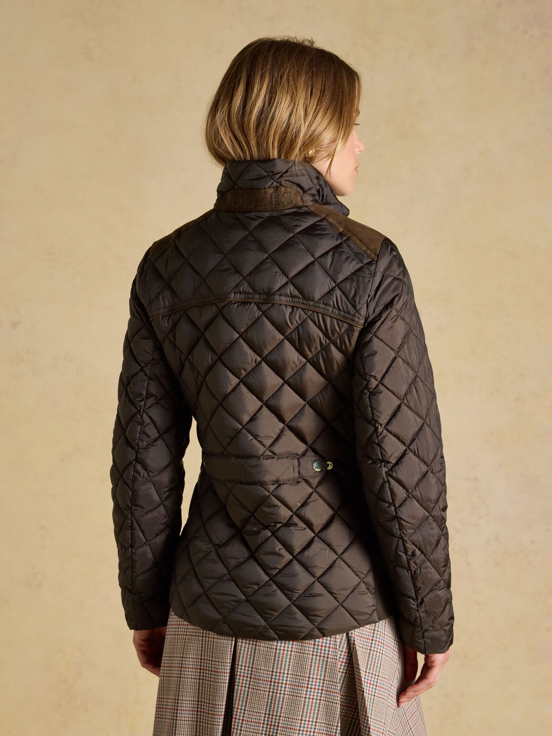 Braemar Luxe Chocolate Brown Showerproof Diamond Quilted Coat - Image 2 of 11 Braemar Luxe Chocolate Brown Showerproof Diamond Quilted Coat - Image 2 of 11