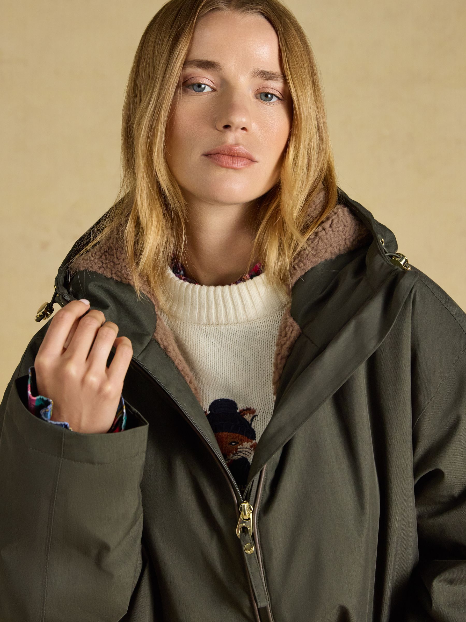 Coverall Green Oversized Fleece Lined Waterproof Coat - Image 4 of 11