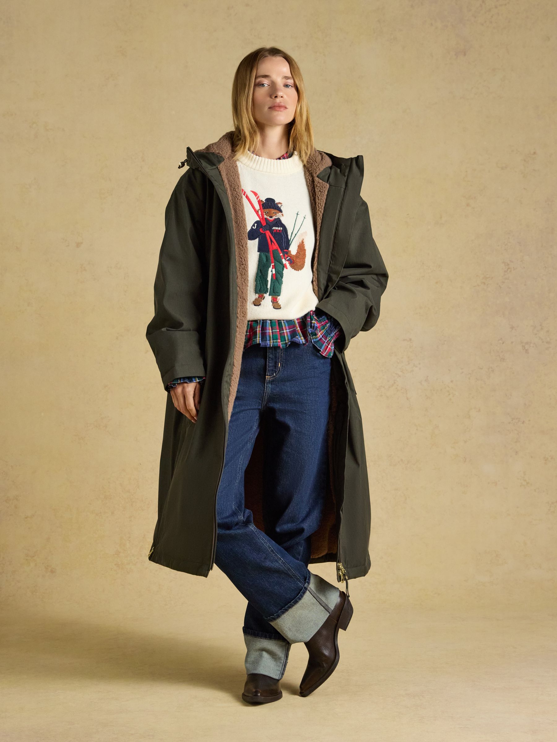 Coverall Green Oversized Fleece Lined Waterproof Coat - Image 6 of 11