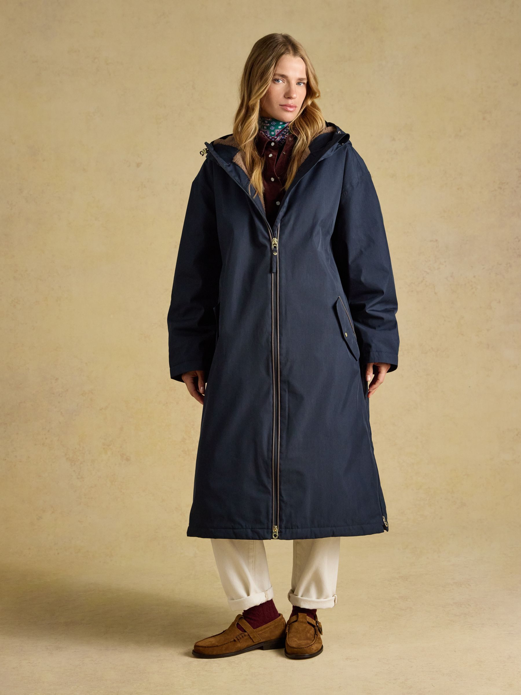 Coverall Navy Oversized Fleece Lined Waterproof Coat - Image 1 of 13