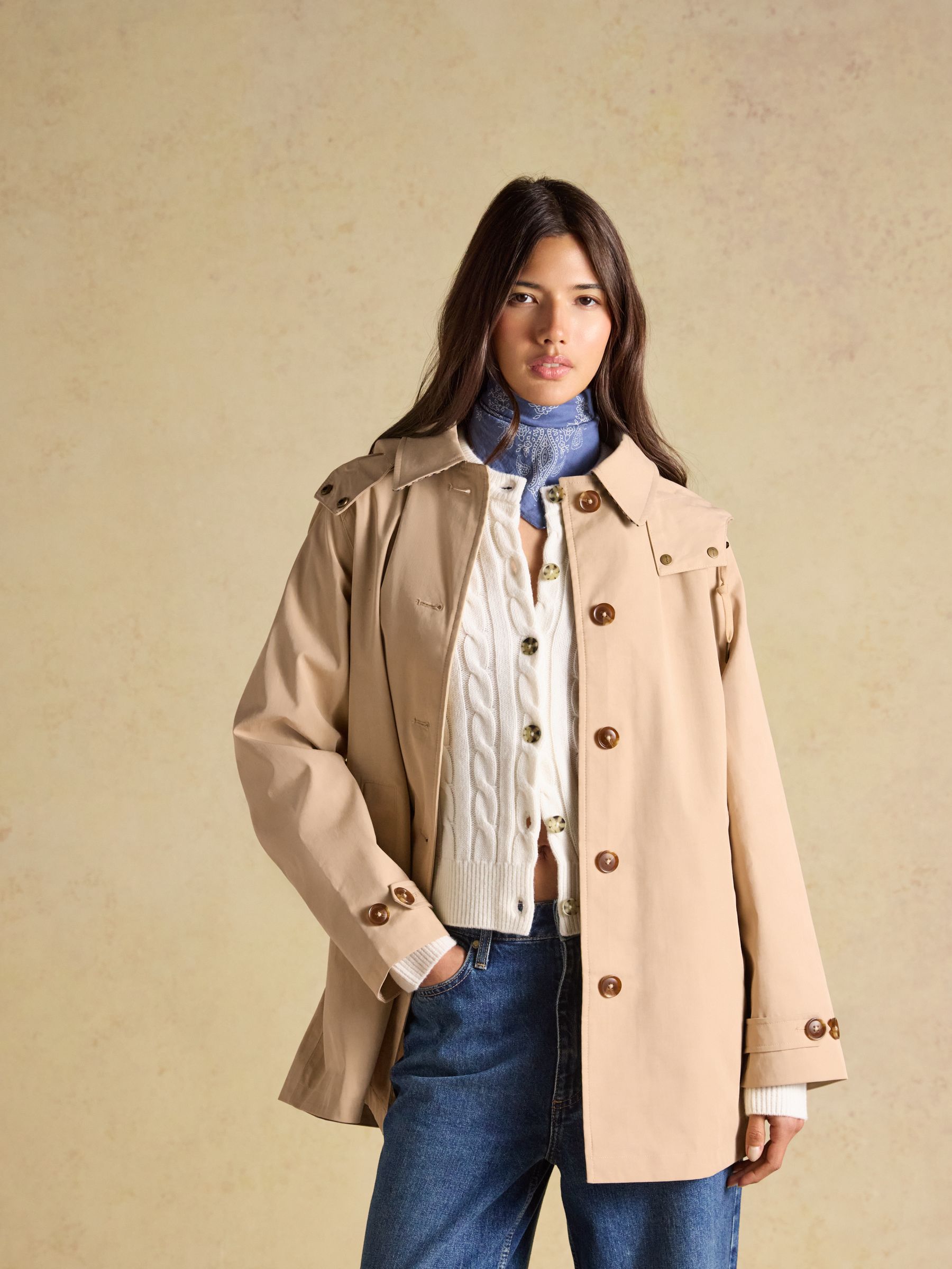 Rainmore Tan Brown Waterproof Button Through Raincoat - Image 6 of 11
