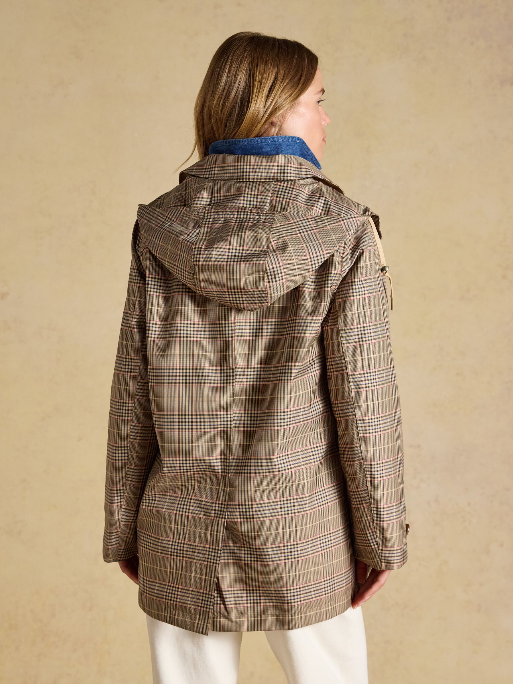 Rainmore Check Waterproof Button Through Raincoat | Joules