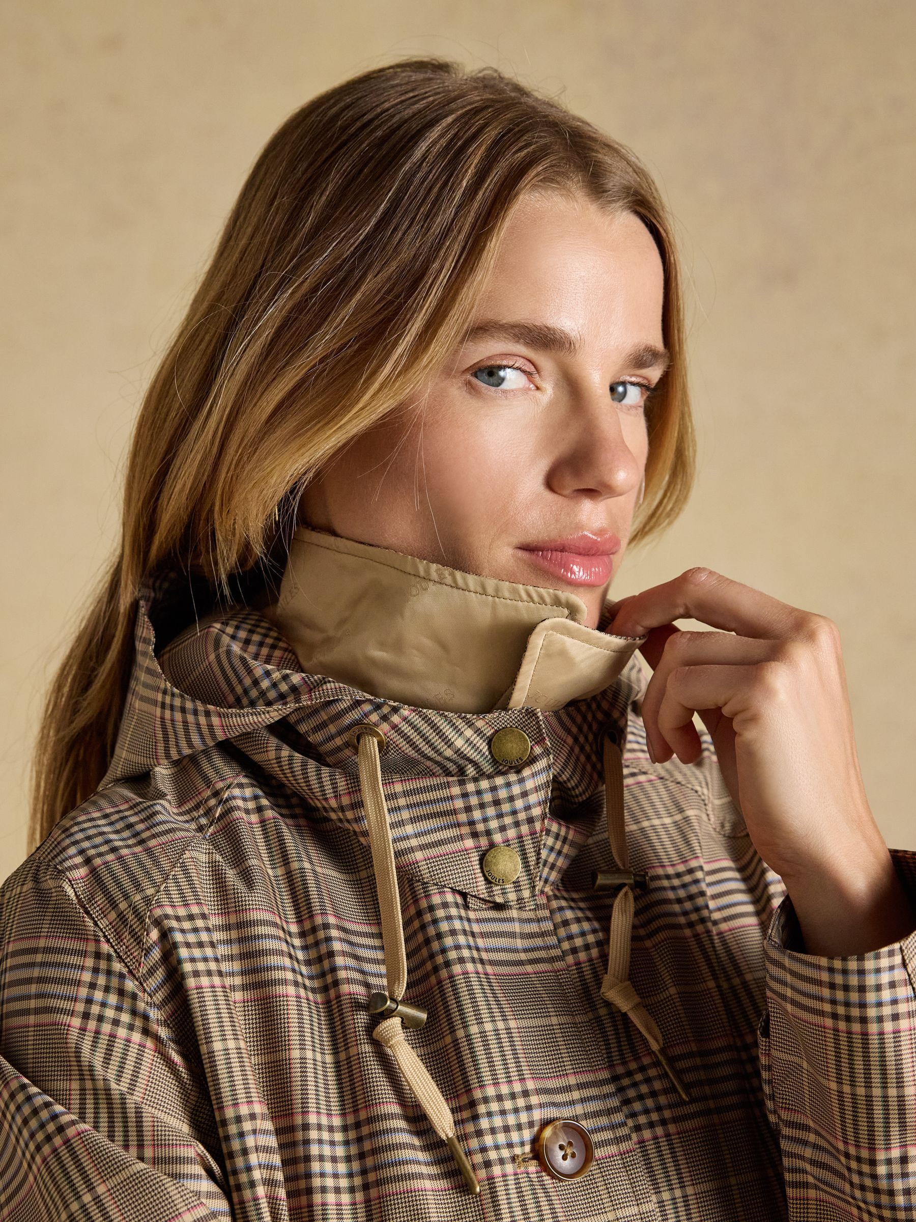 Rainmore Check Waterproof Button Through Raincoat | Joules