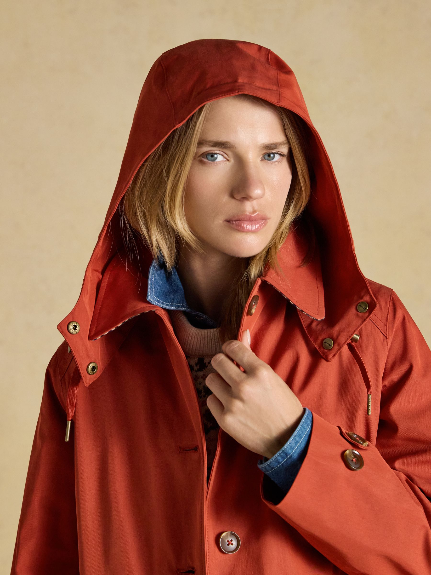 Rainmore Rust Red Waterproof Button Through Raincoat - Image 10 of 13