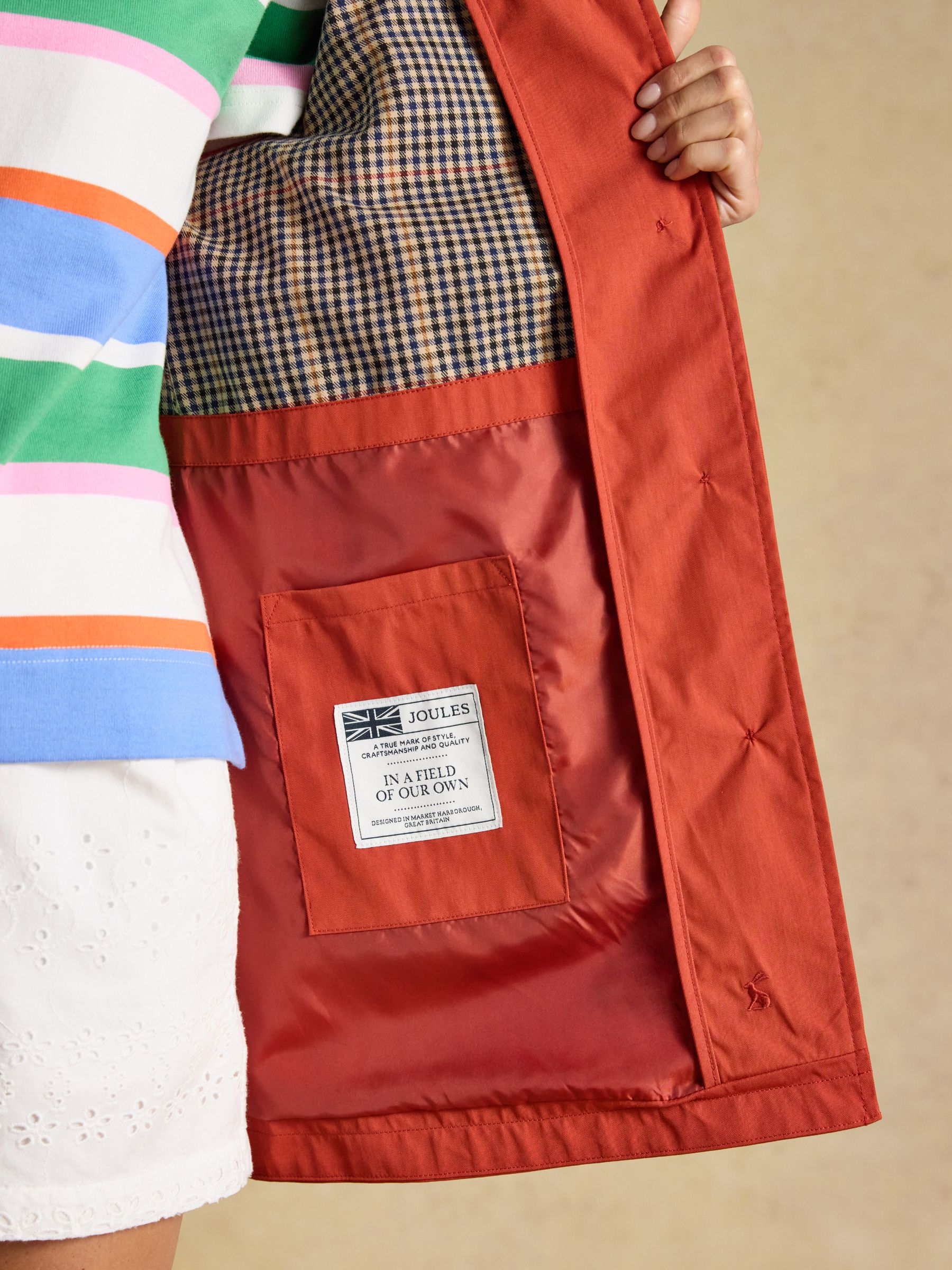 Rainmore Rust Red Waterproof Button Through Raincoat - Image 12 of 13