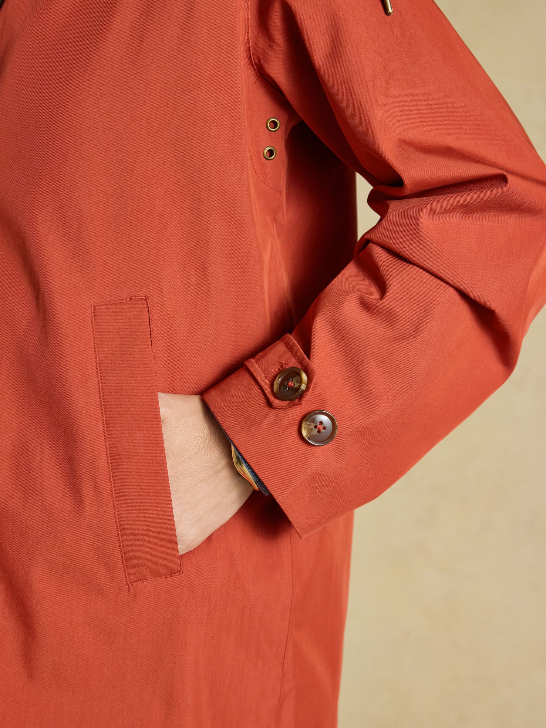Rainmore Rust Red Waterproof Button Through Raincoat - Image 9 of 13