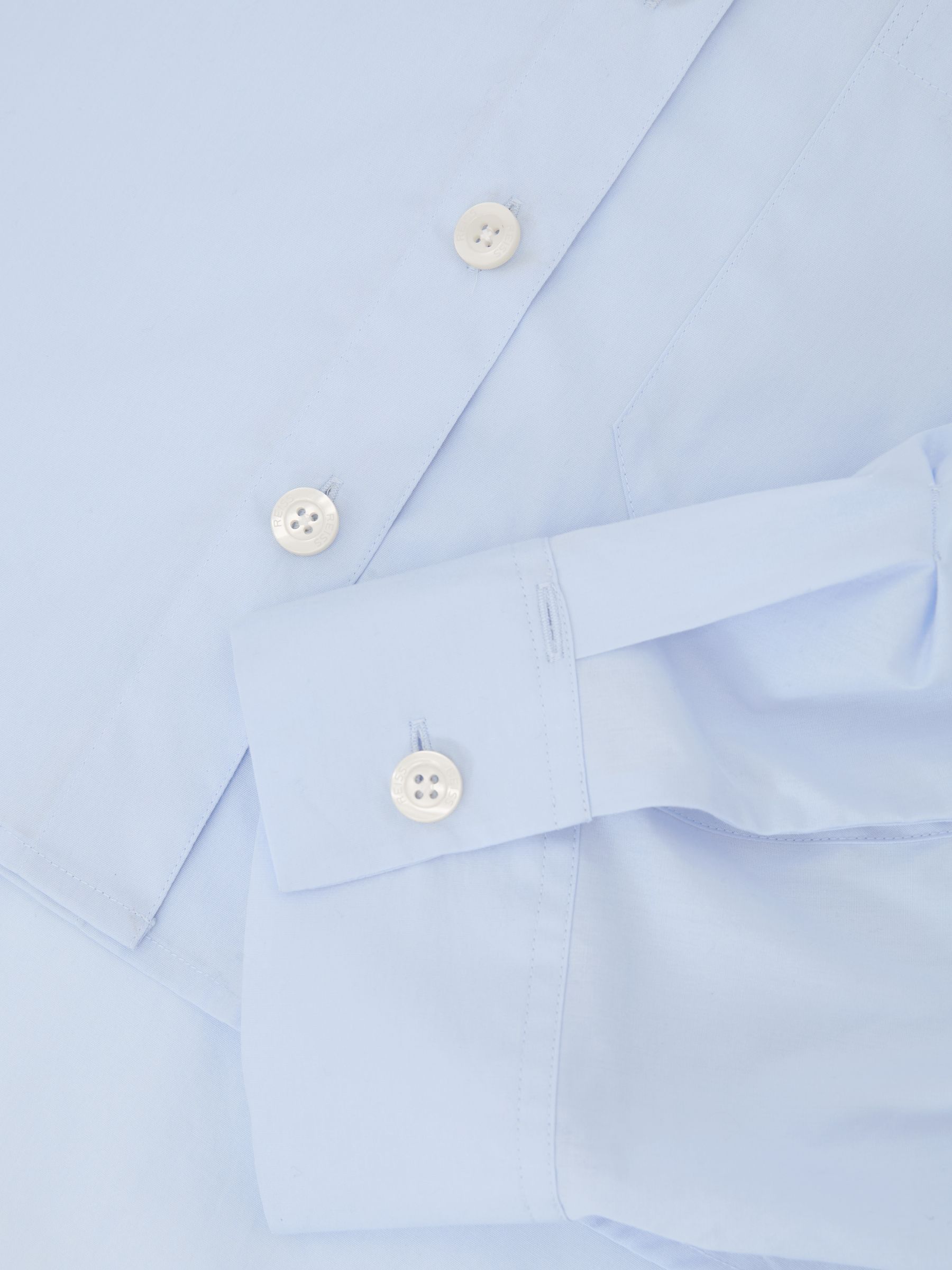 Cotton Cropped Long-Sleeve Shirts in Blue - Image 6 of 6