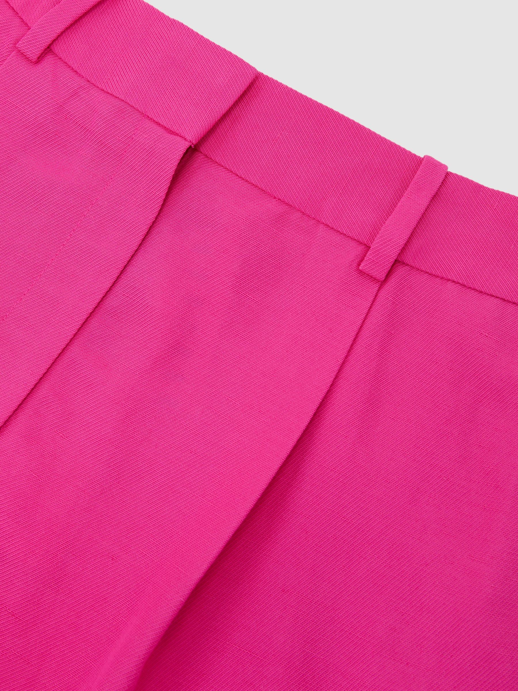 Tailored Shorts with Linen in Pink - Image 6 of 6