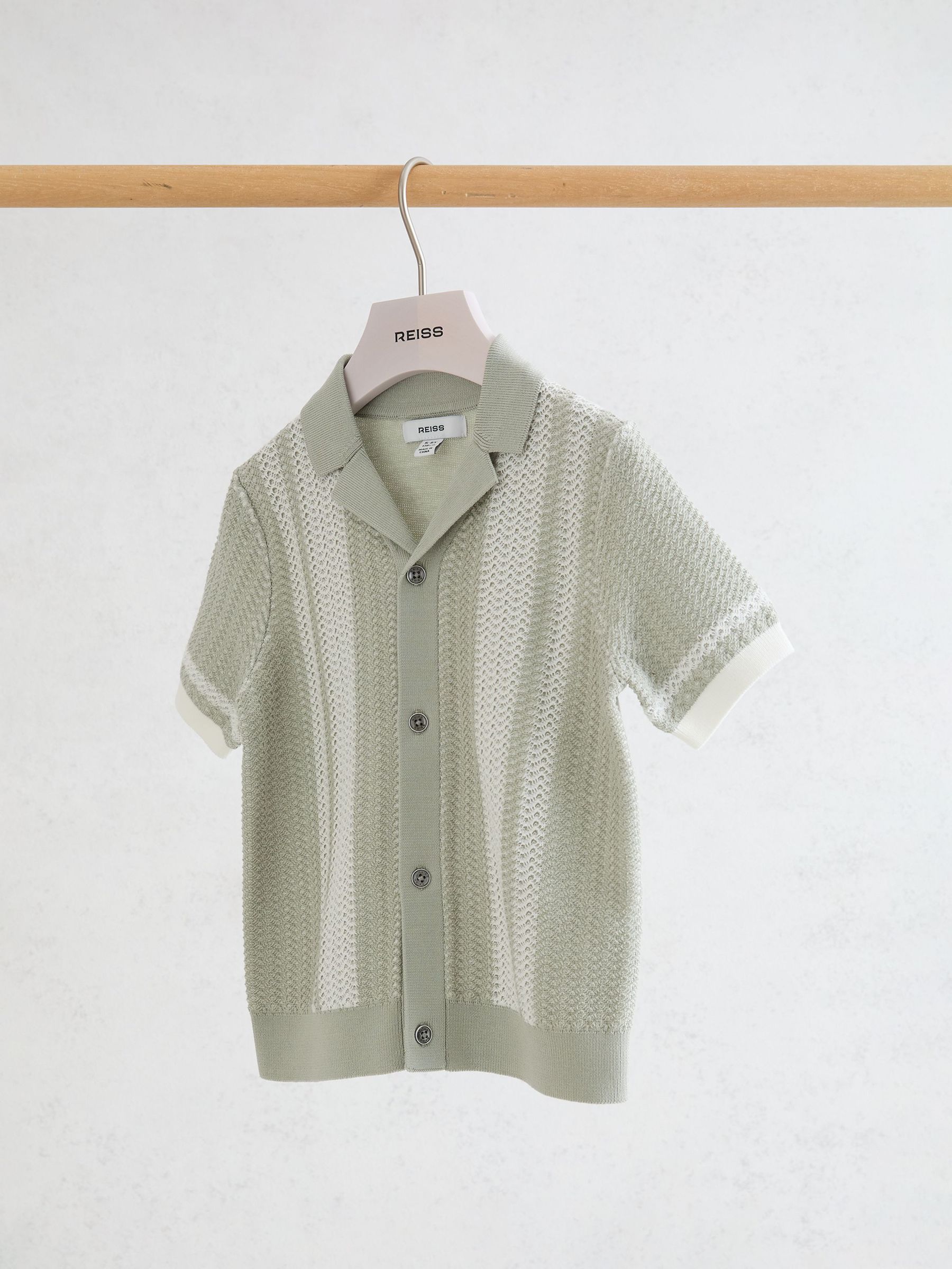 Shirt in Sage/White - Image 2 of 3 Shirt in Sage/White - Image 2 of 3