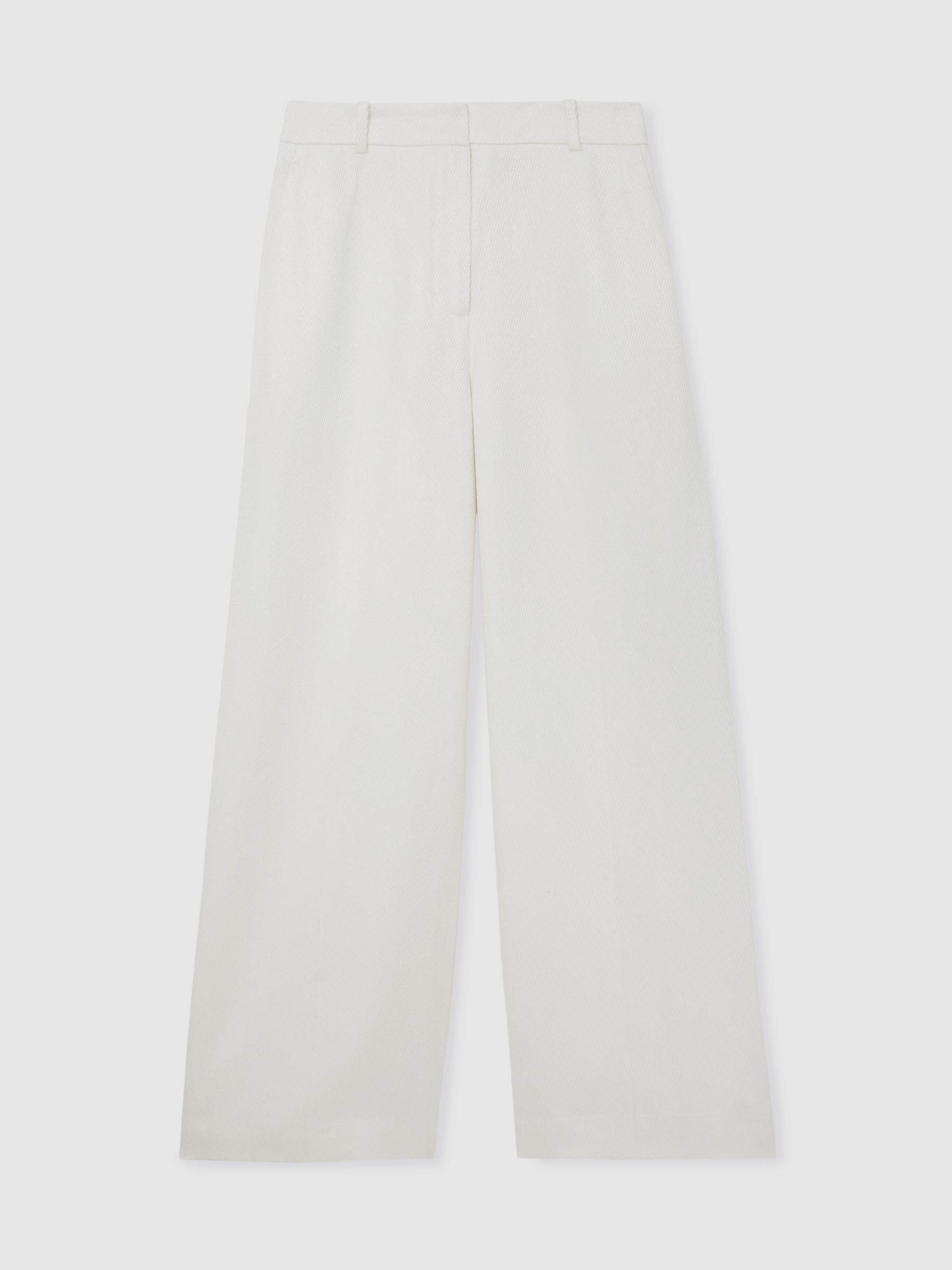 Linen-Blend Wide-Leg Trousers in White - image 1
