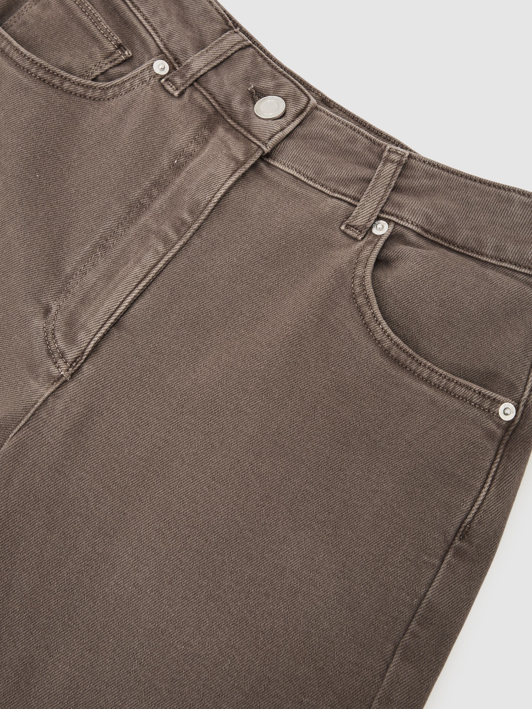 Petite Mid-Rise Straight-Leg Jeans in Mocha Brown - image 4