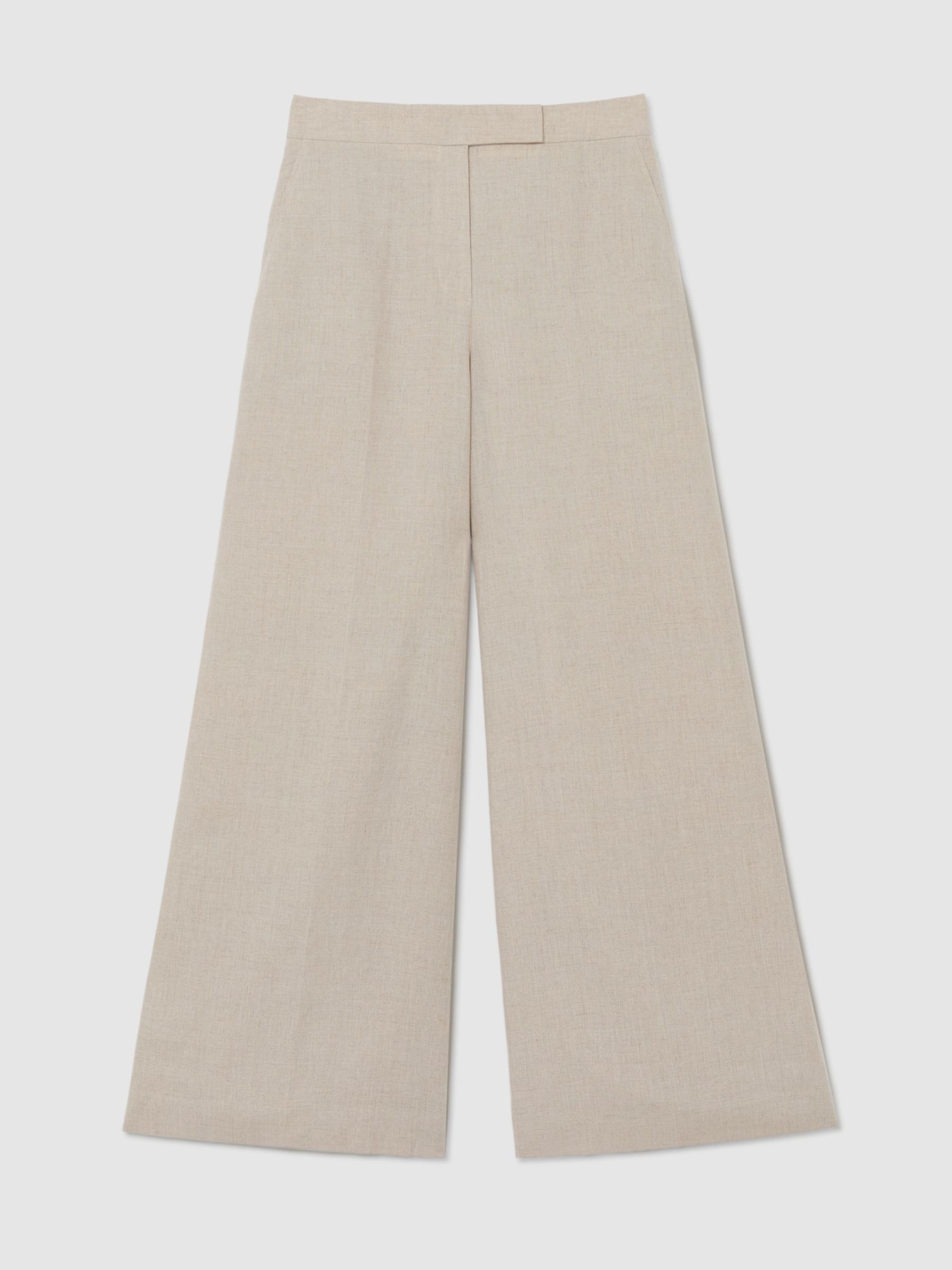 Linen Wide-Leg Suit Trousers in Neutral - Image 2 of 8