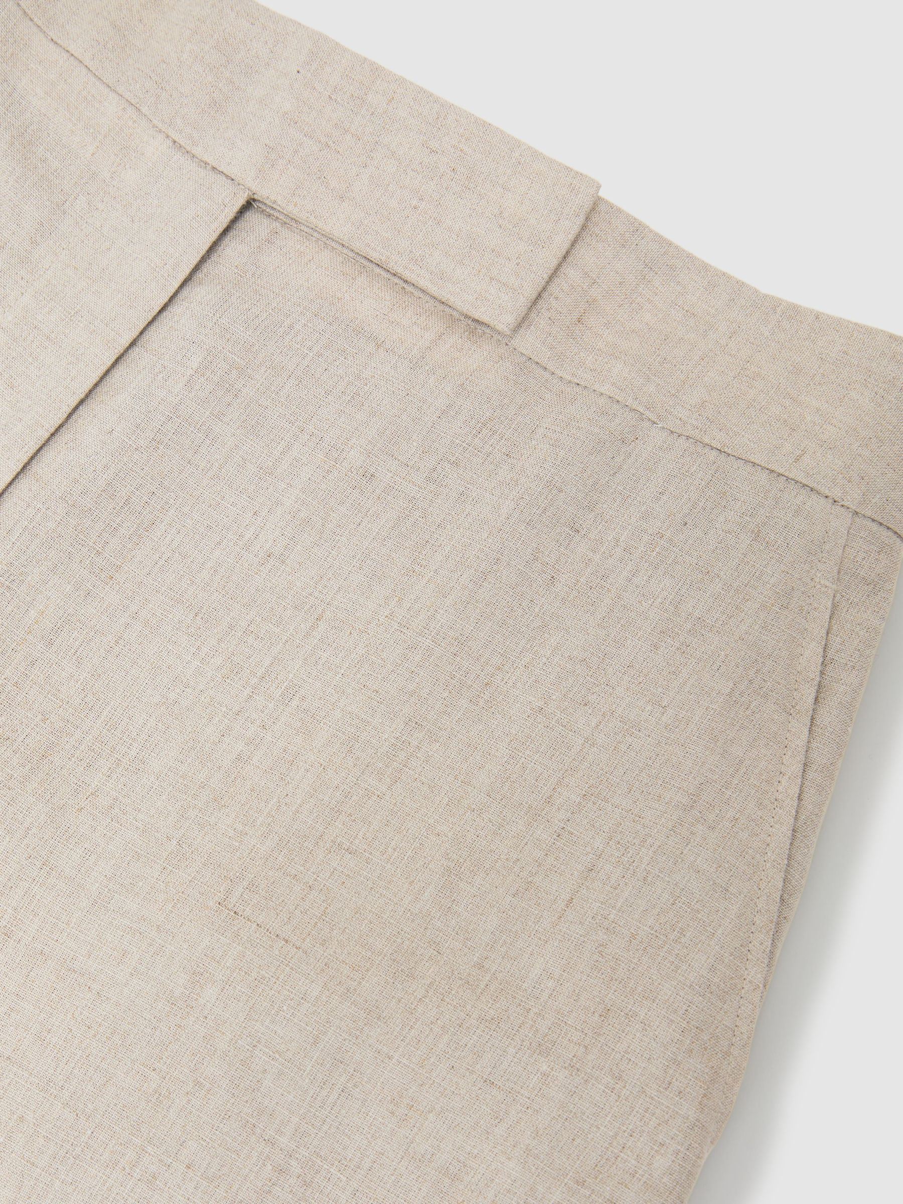 Linen Wide-Leg Suit Trousers in Neutral - Image 8 of 8