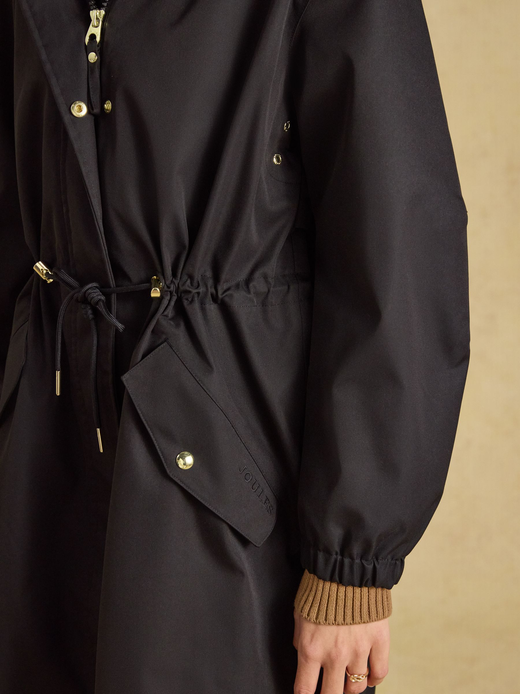 Stormwell Black Waterproof Longline Raincoat with Hood - Image 4 of 11