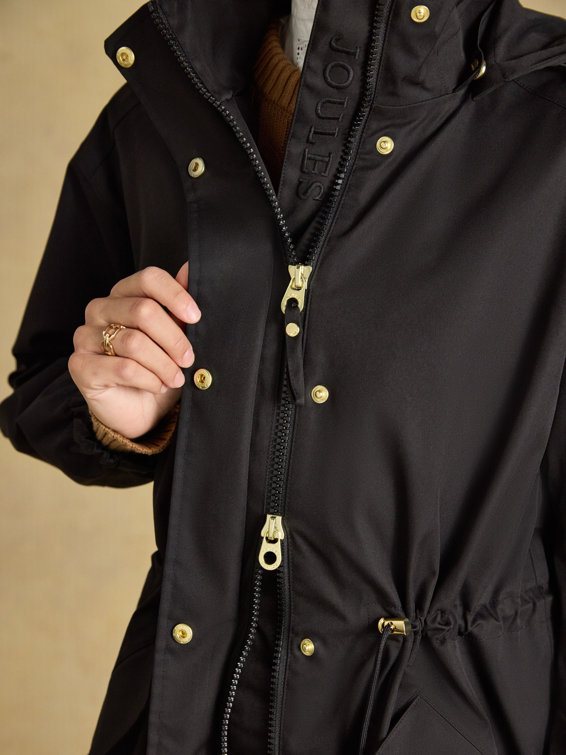 Stormwell Black Waterproof Longline Raincoat with Hood - Image 6 of 11