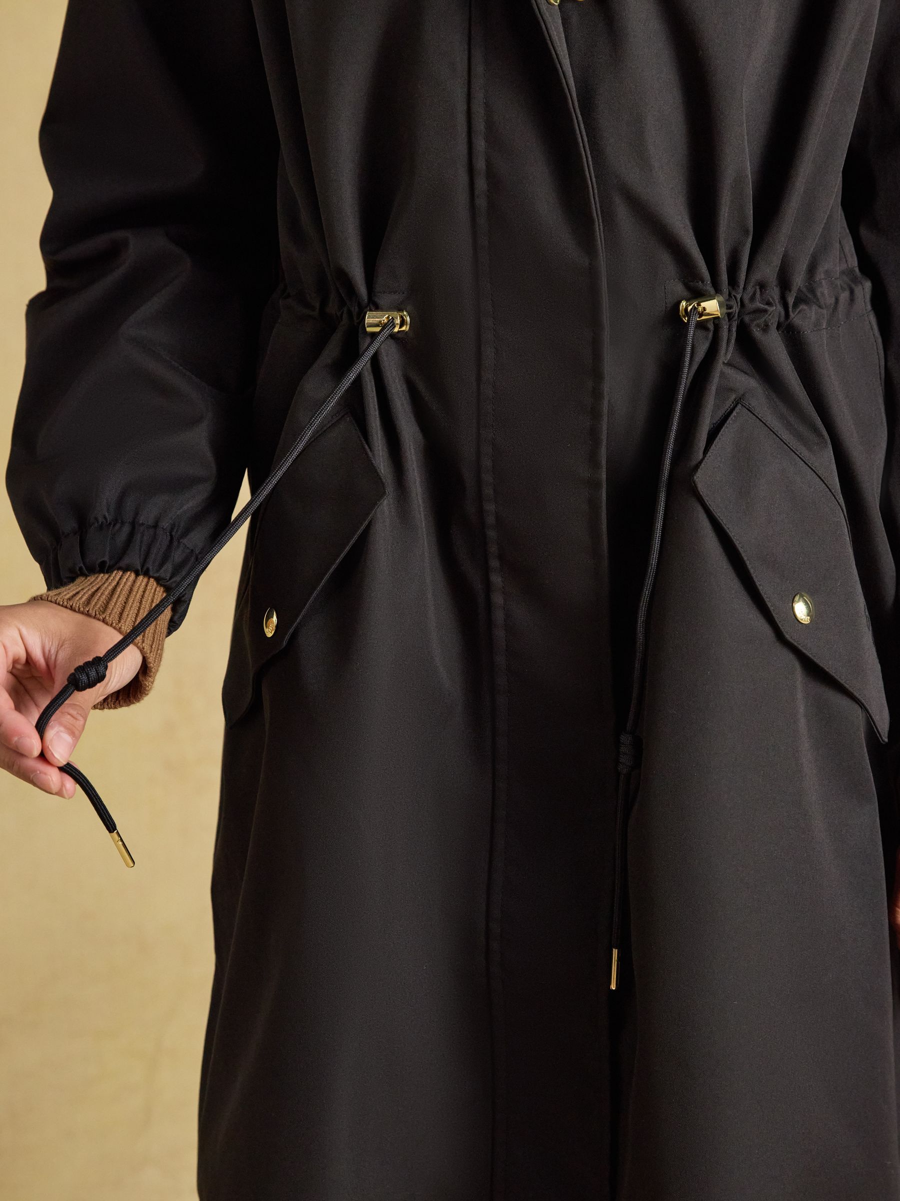Stormwell Black Waterproof Longline Raincoat with Hood - Image 9 of 11