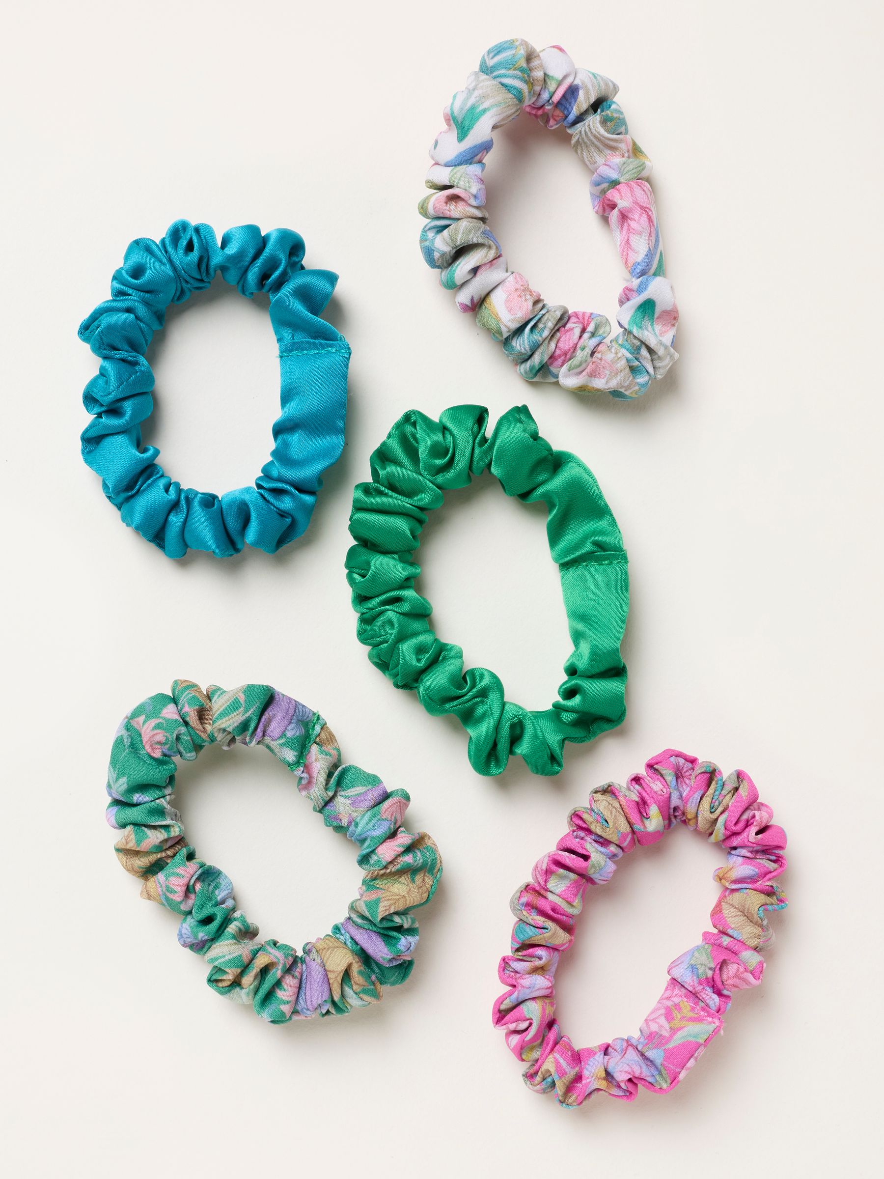 Multi 5 Pack Tropical Scrunchies - Image 1 of 2