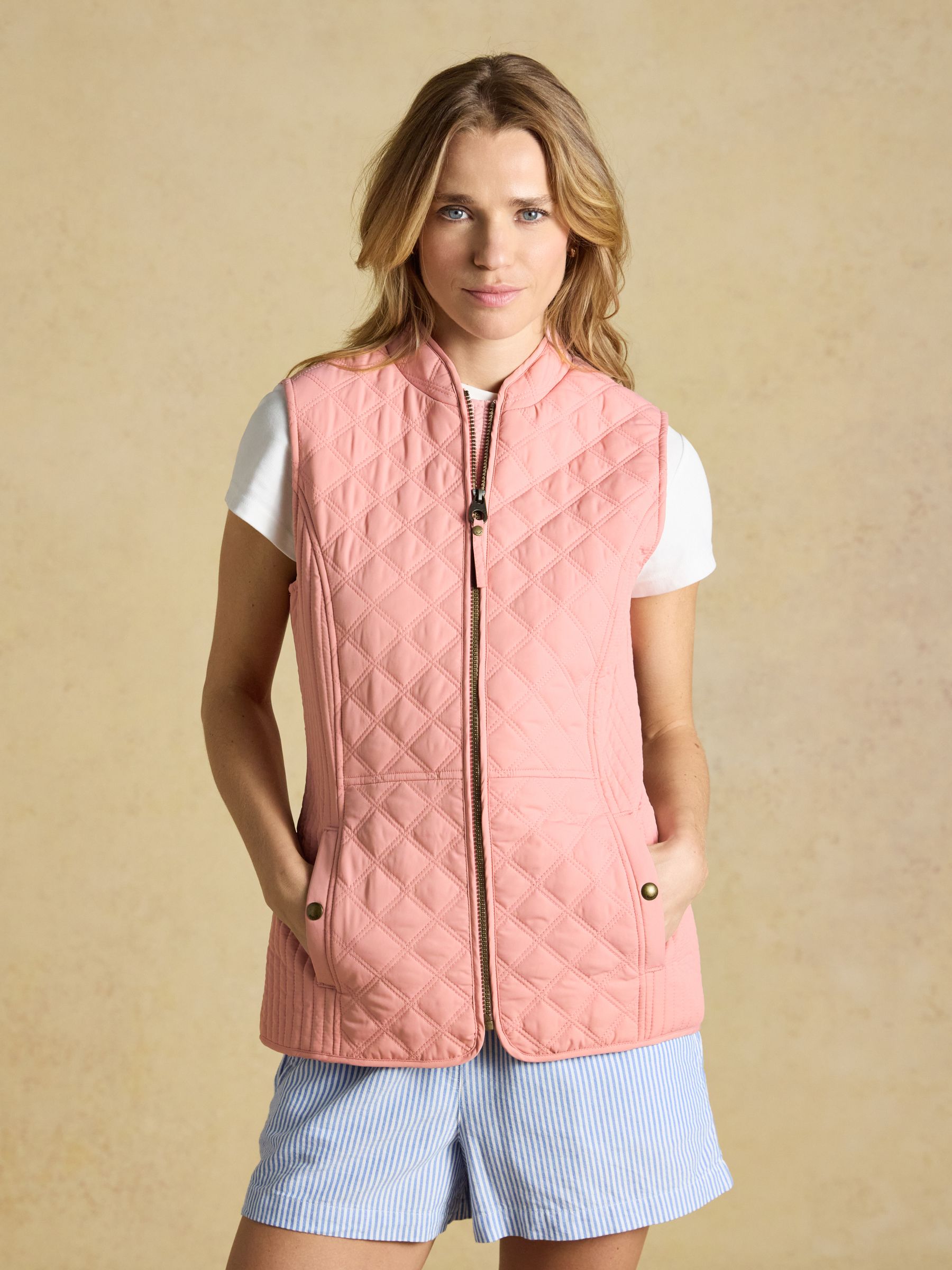 Minx Pink Showerproof Diamond Quilted Gilet - Image 1 of 10 Minx Pink Showerproof Diamond Quilted Gilet - Image 1 of 10