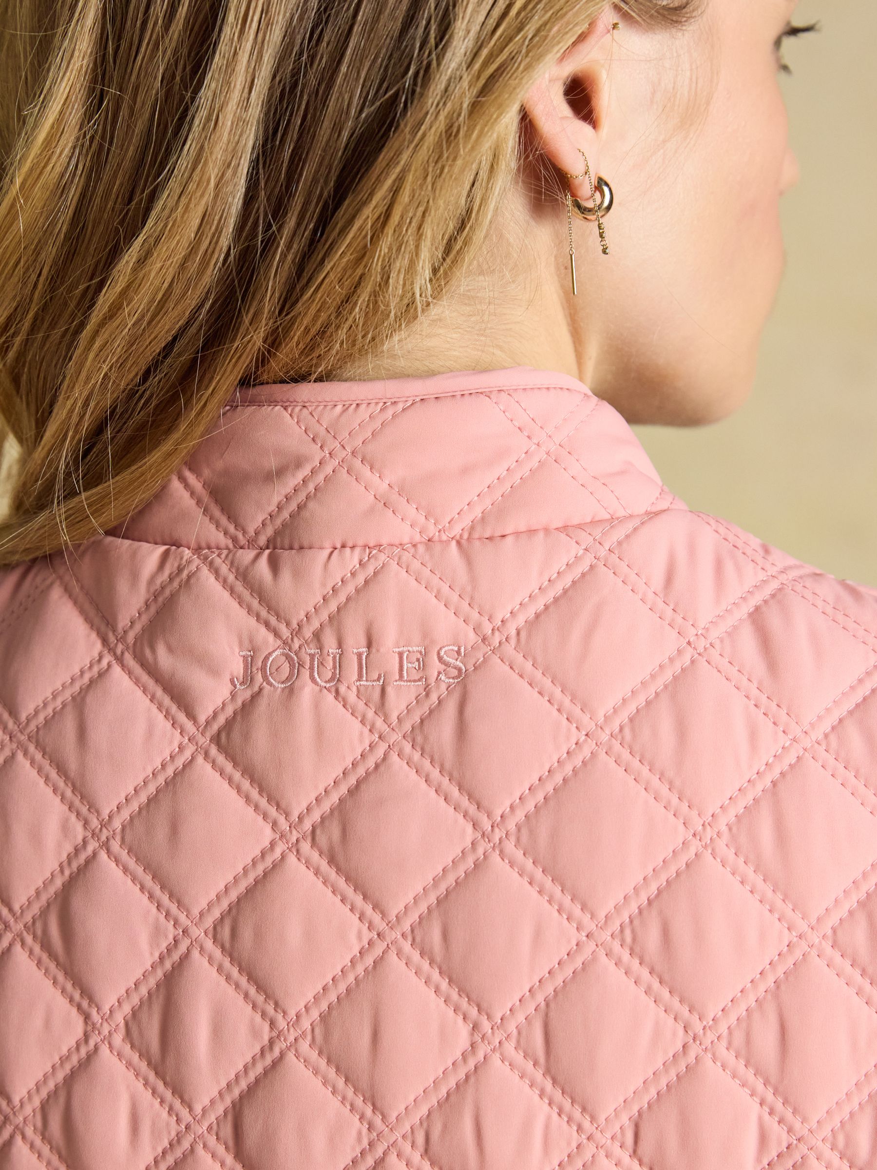 Minx Pink Showerproof Diamond Quilted Gilet - Image 7 of 10