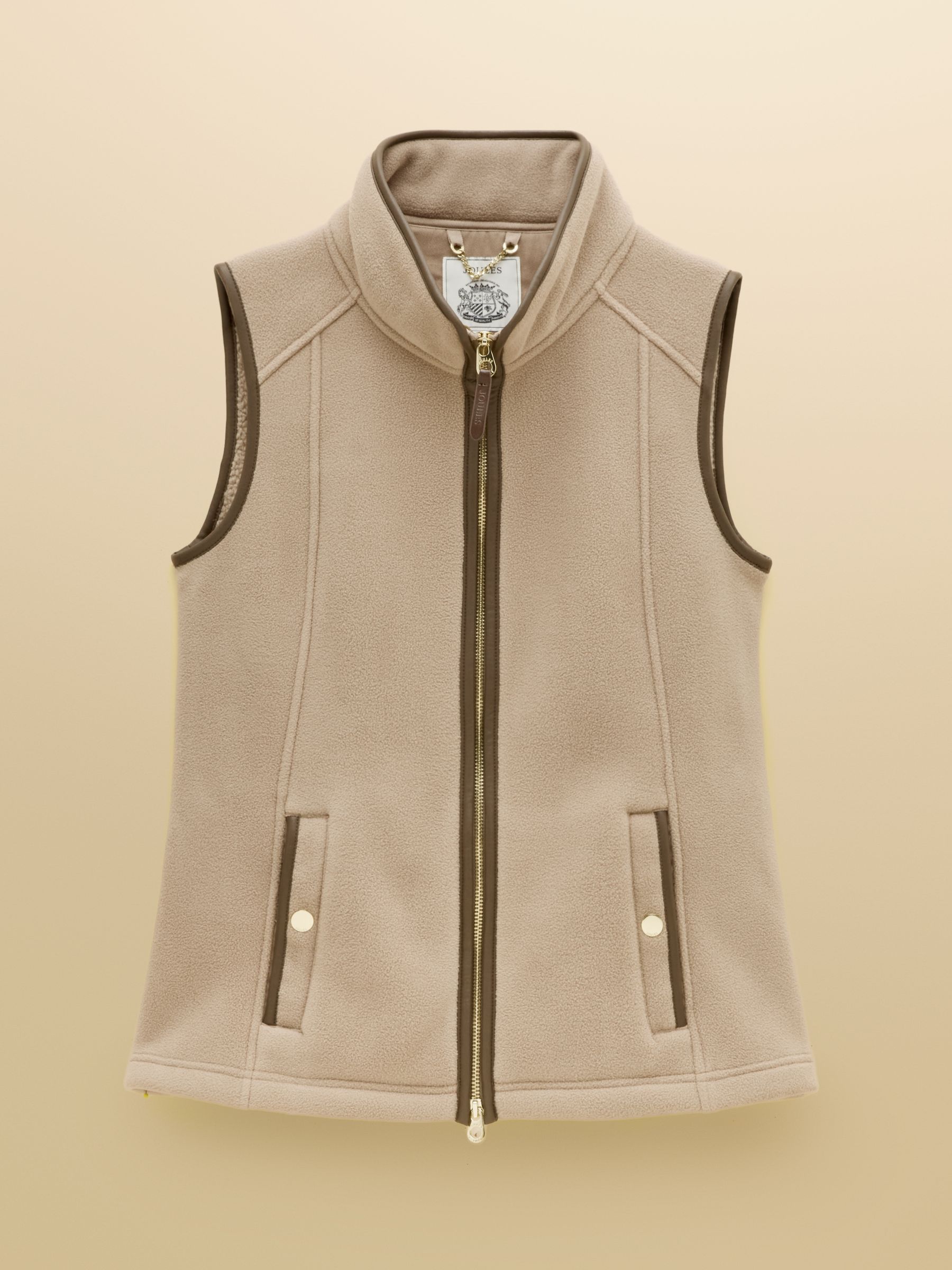 Heritage Mink Brown Regular Fleece Gilet - Image 9 of 9