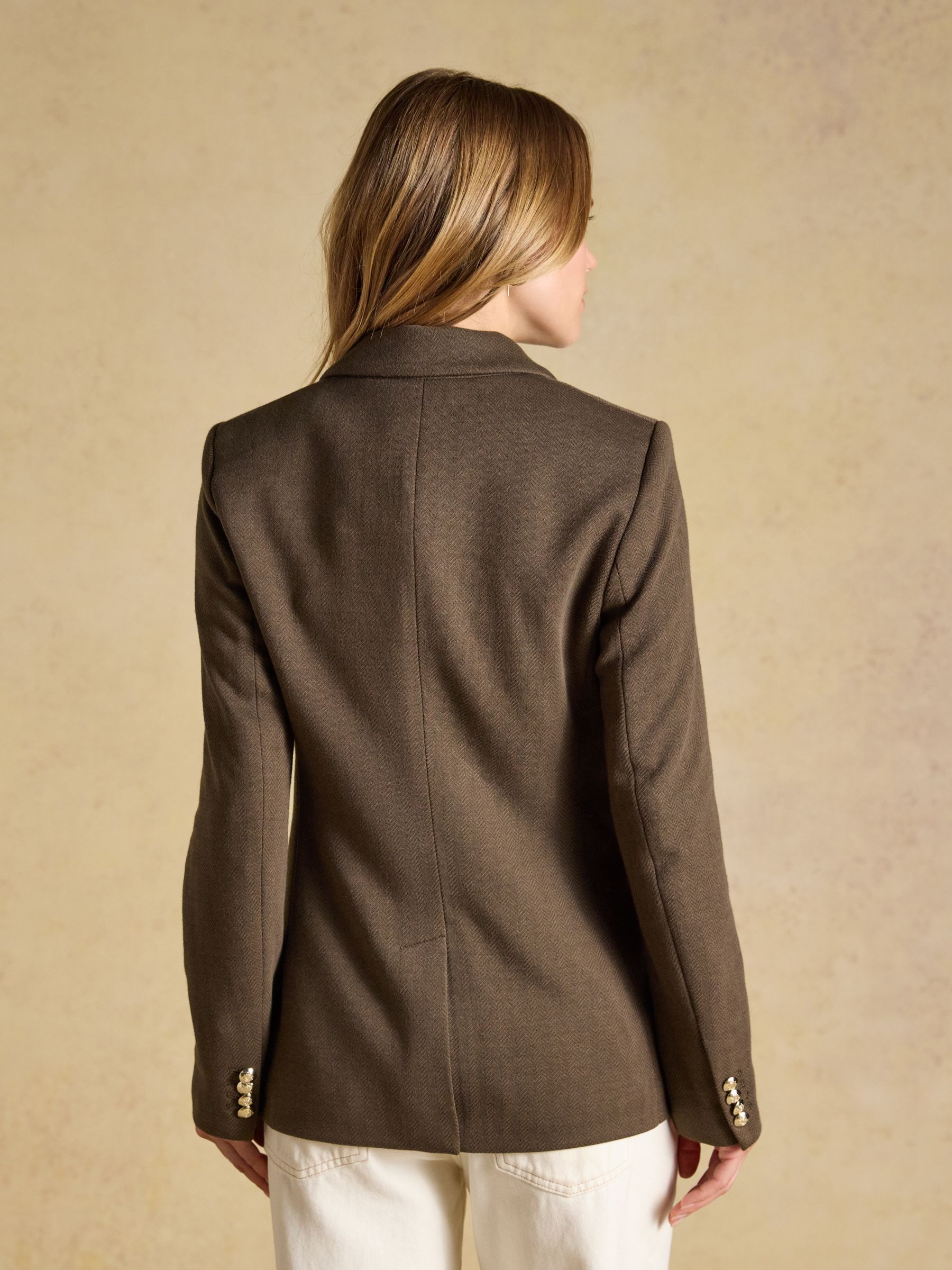 Albury Chocolate Brown Badged Jersey Blazer - Image 2 of 10