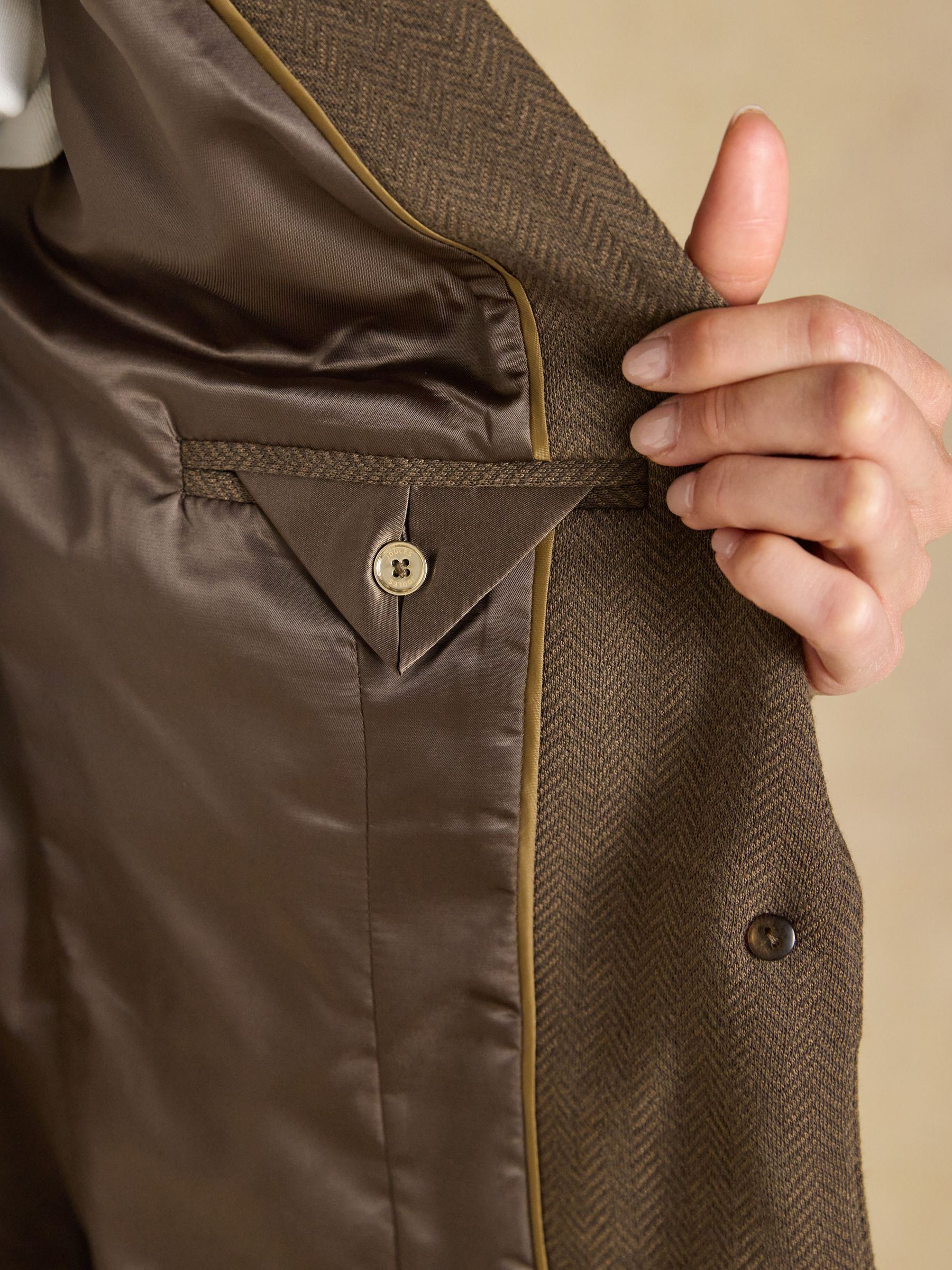 Albury Chocolate Brown Badged Jersey Blazer - Image 6 of 10
