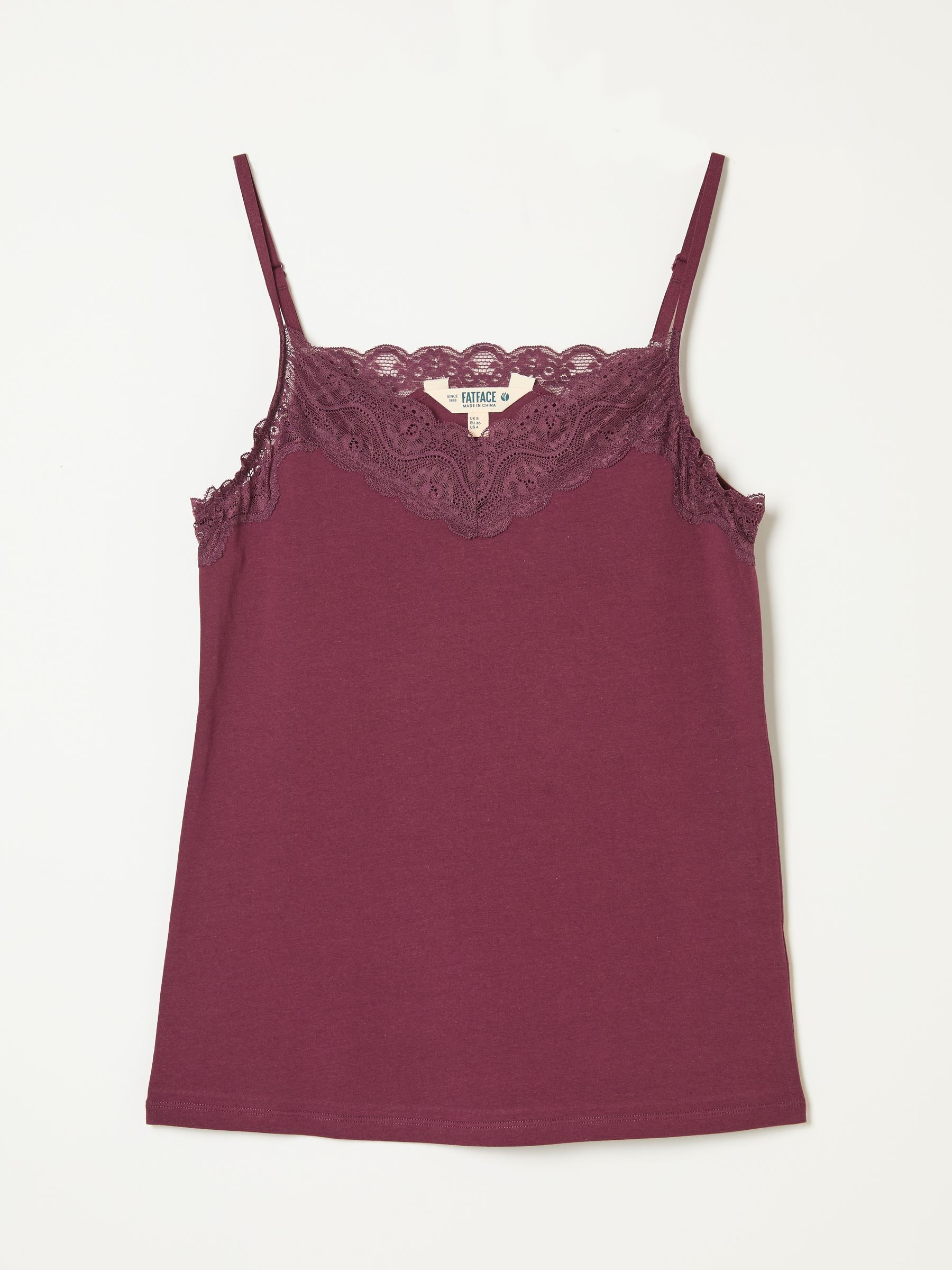 Lace V-Neck Vest in Burgundy Red - Image 6 of 6