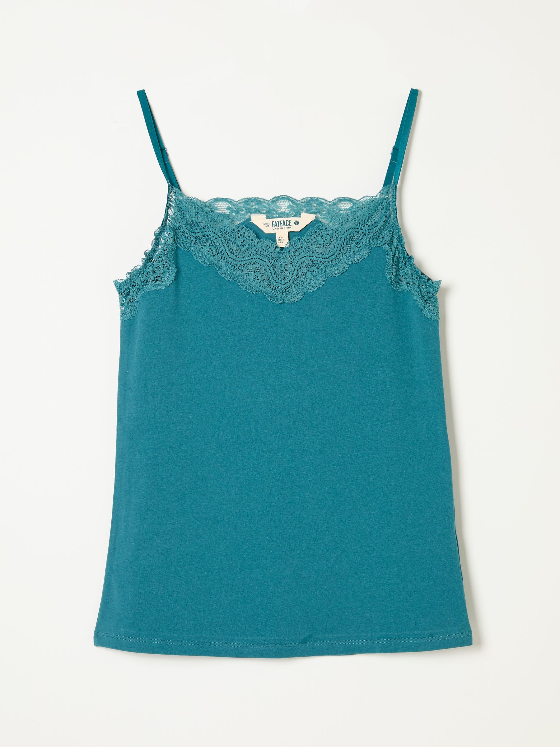 Lace V-Neck Vest in Teal Blue - Image 6 of 6