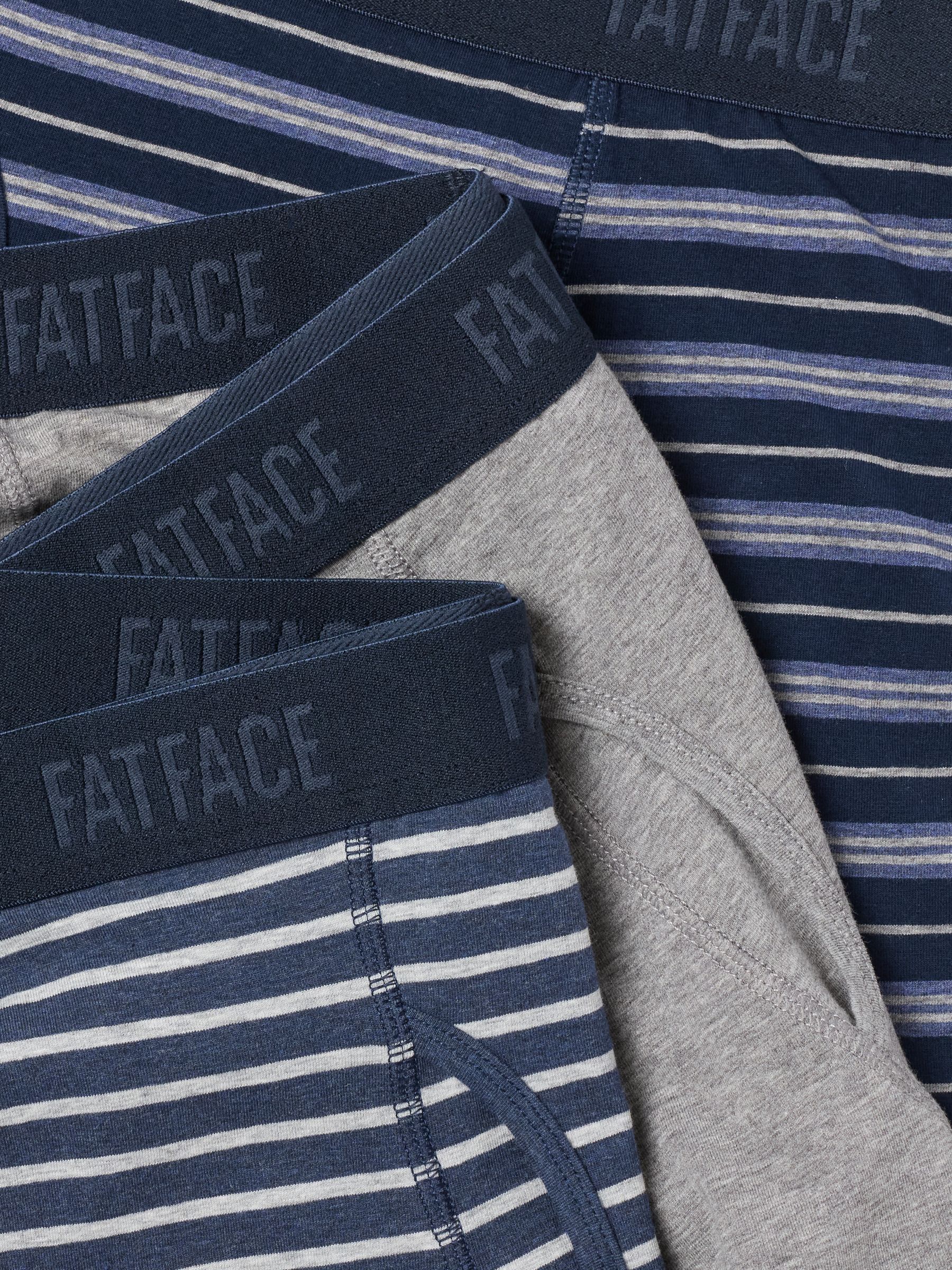 3 Pack Navy/Striped/Grey Boxers - Image 3 of 3