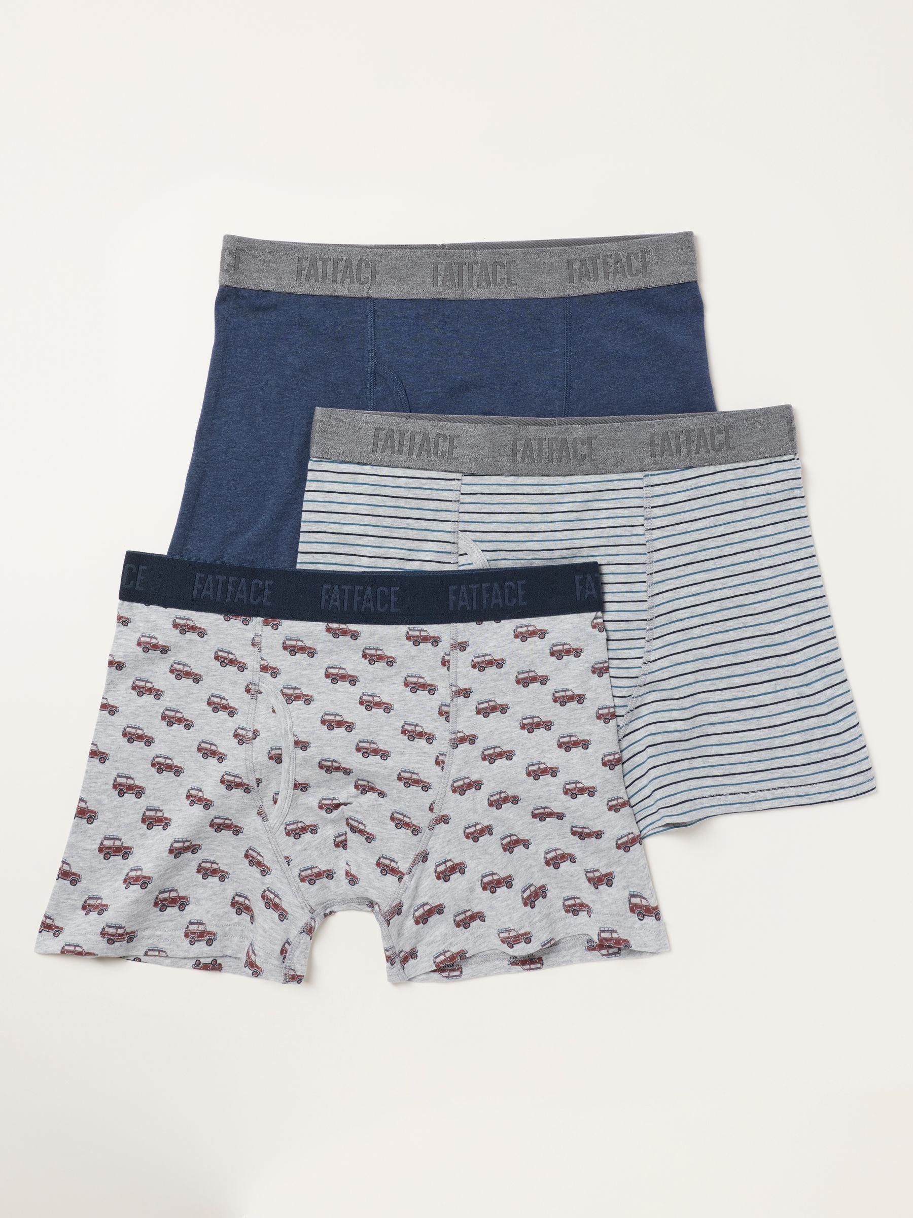 Grey 3 Pairs of Off Roader Print Boxers - Image 1 of 3 Grey 3 Pairs of Off Roader Print Boxers - Image 1 of 3