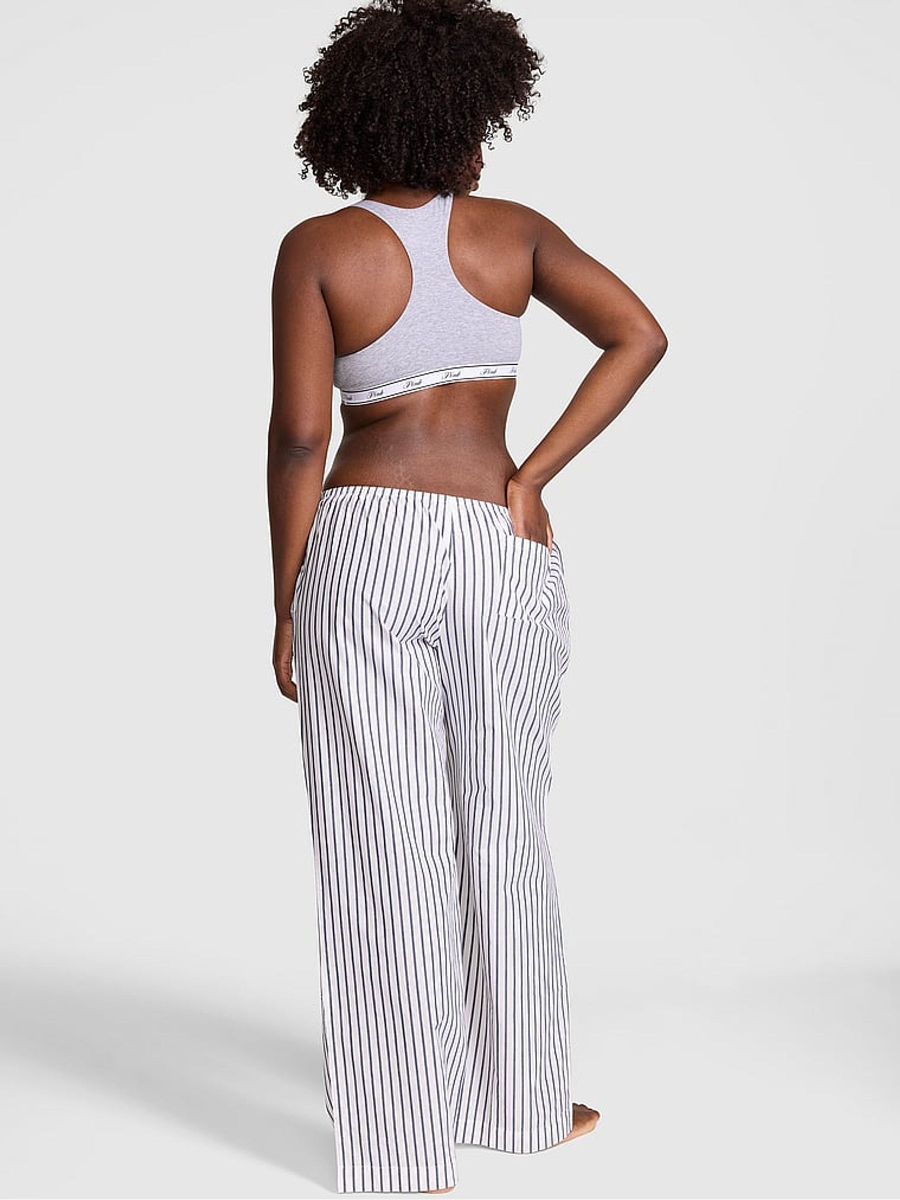 Navy Blue Stripe Long Split Leg Pyjama Bottoms - Image 2 of 2