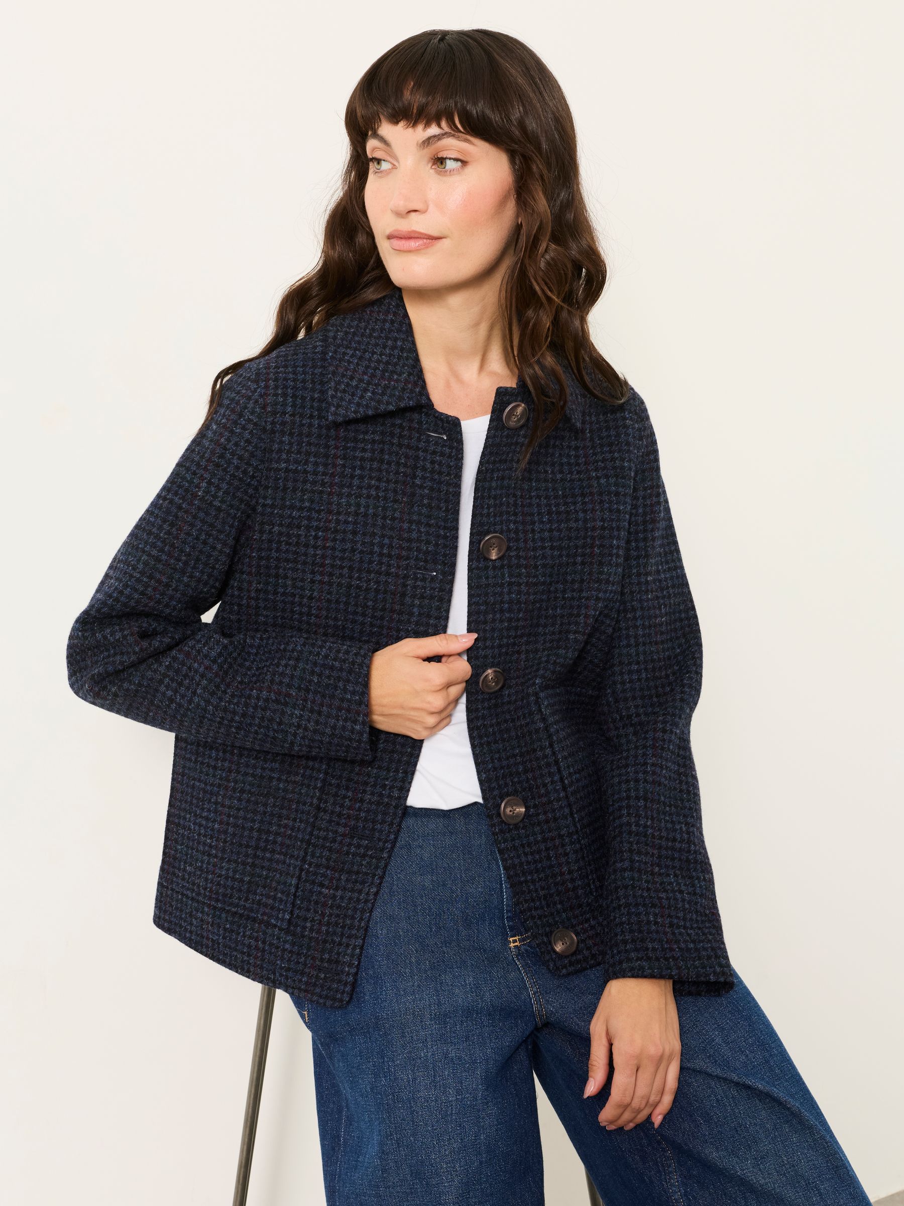 MOONS Navy Short Wool Jacket - Image 6 of 7