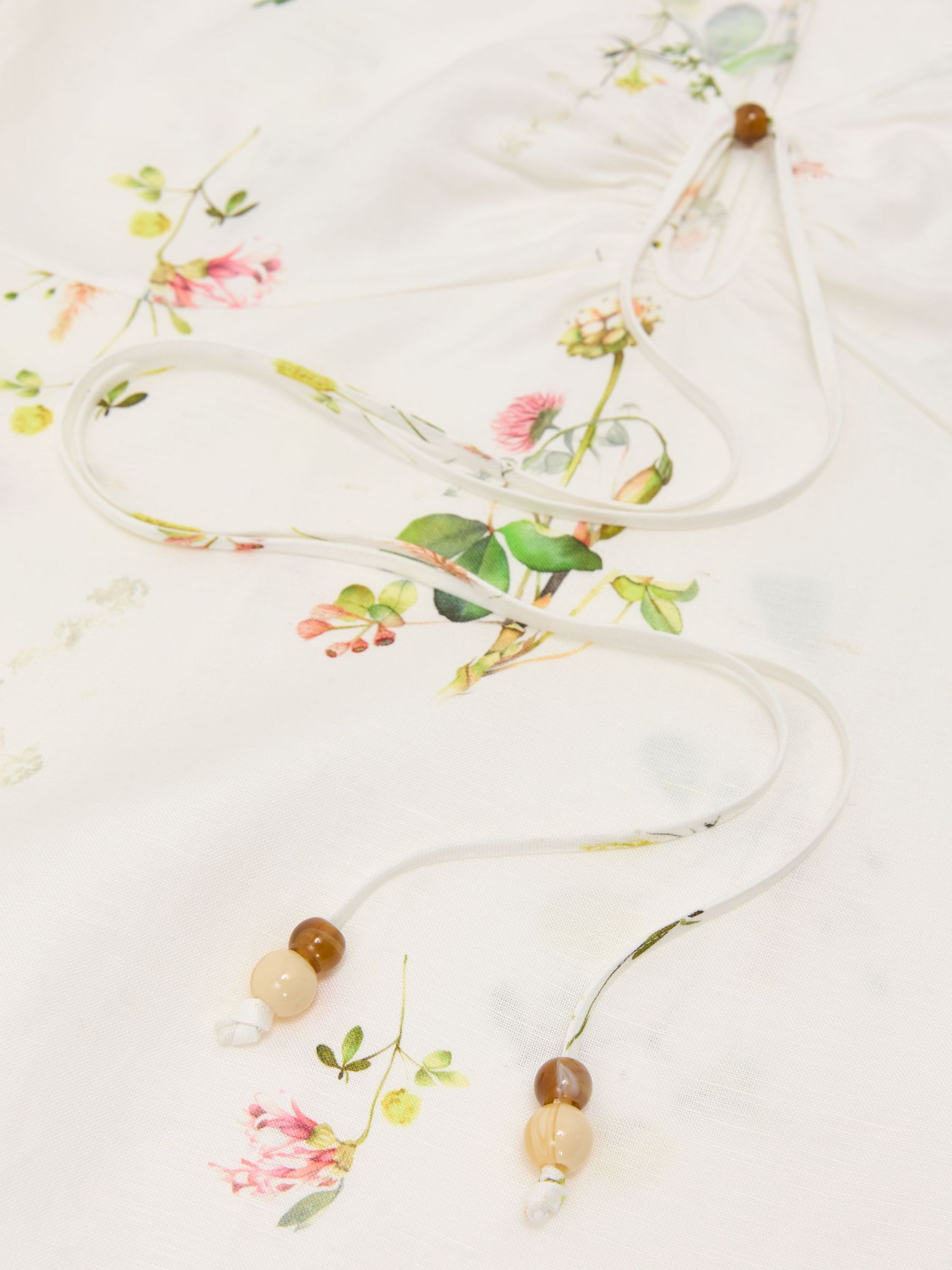 Linen-Blend Floral-Print Top in Ivory - image 3