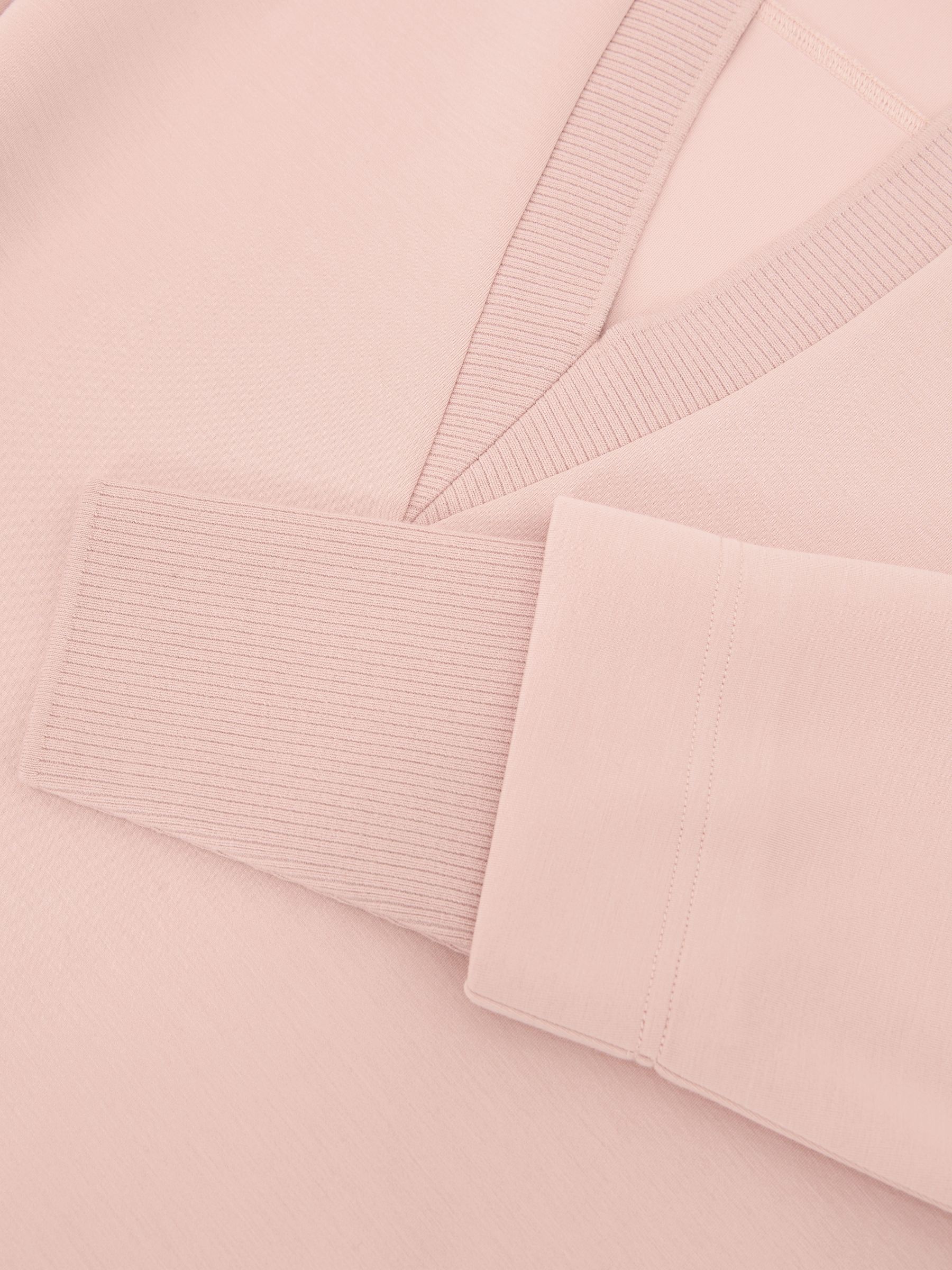 Premium Interlock Open-Collar Sweatshirt in Pink - Image 7 of 7