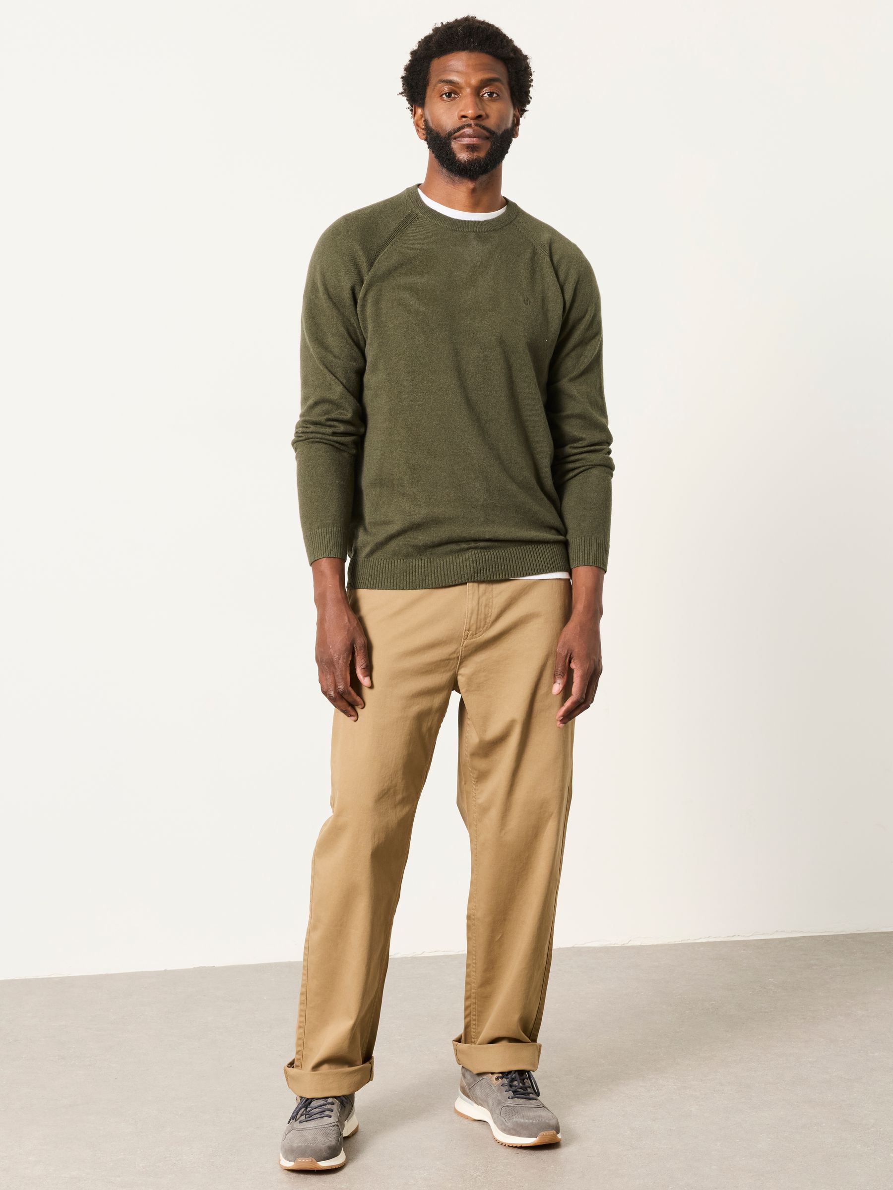 Rye Khaki Green Crew Neck Knitted Jumper - Image 3 of 6