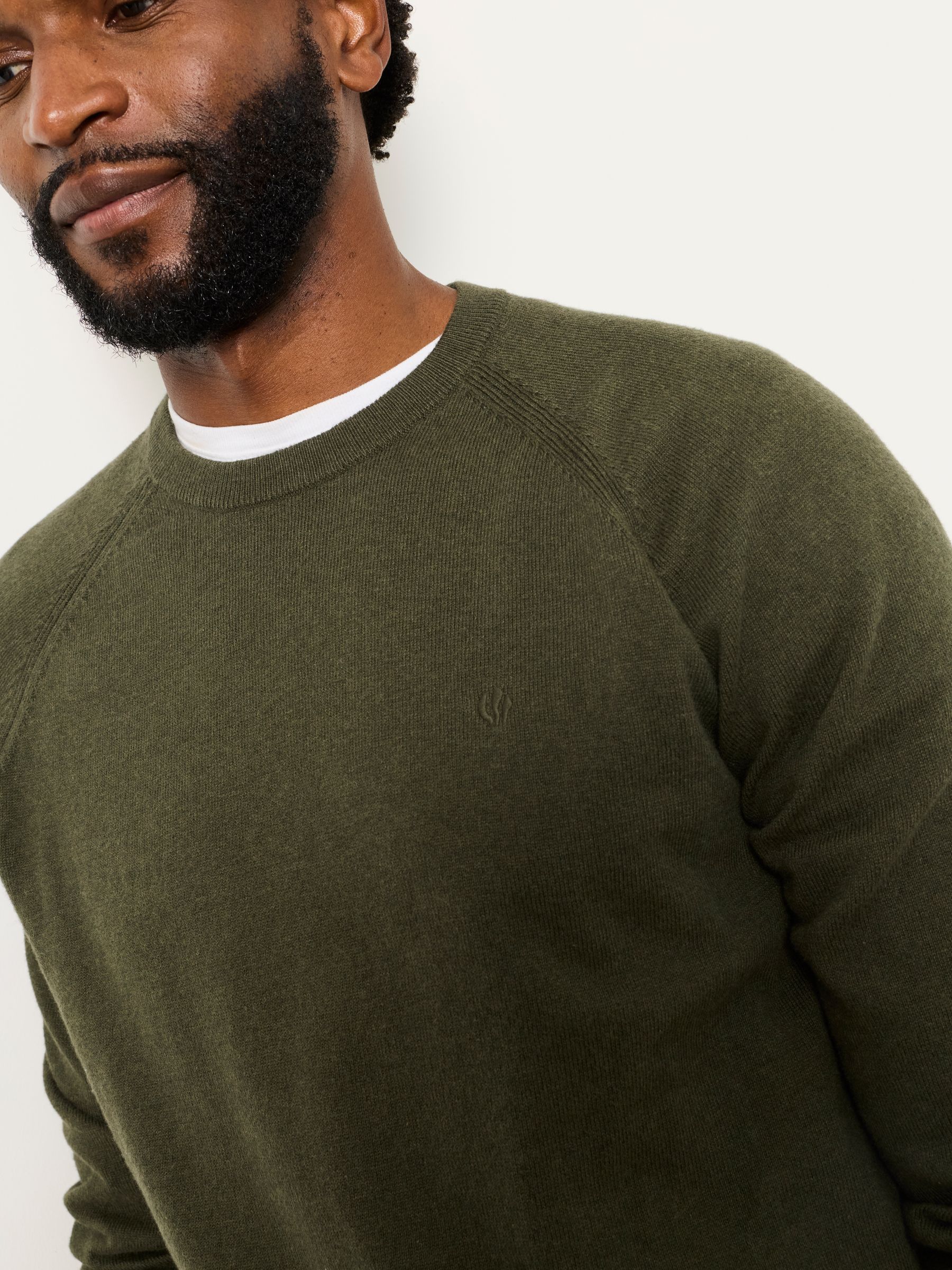 Rye Khaki Green Crew Neck Knitted Jumper - Image 5 of 6
