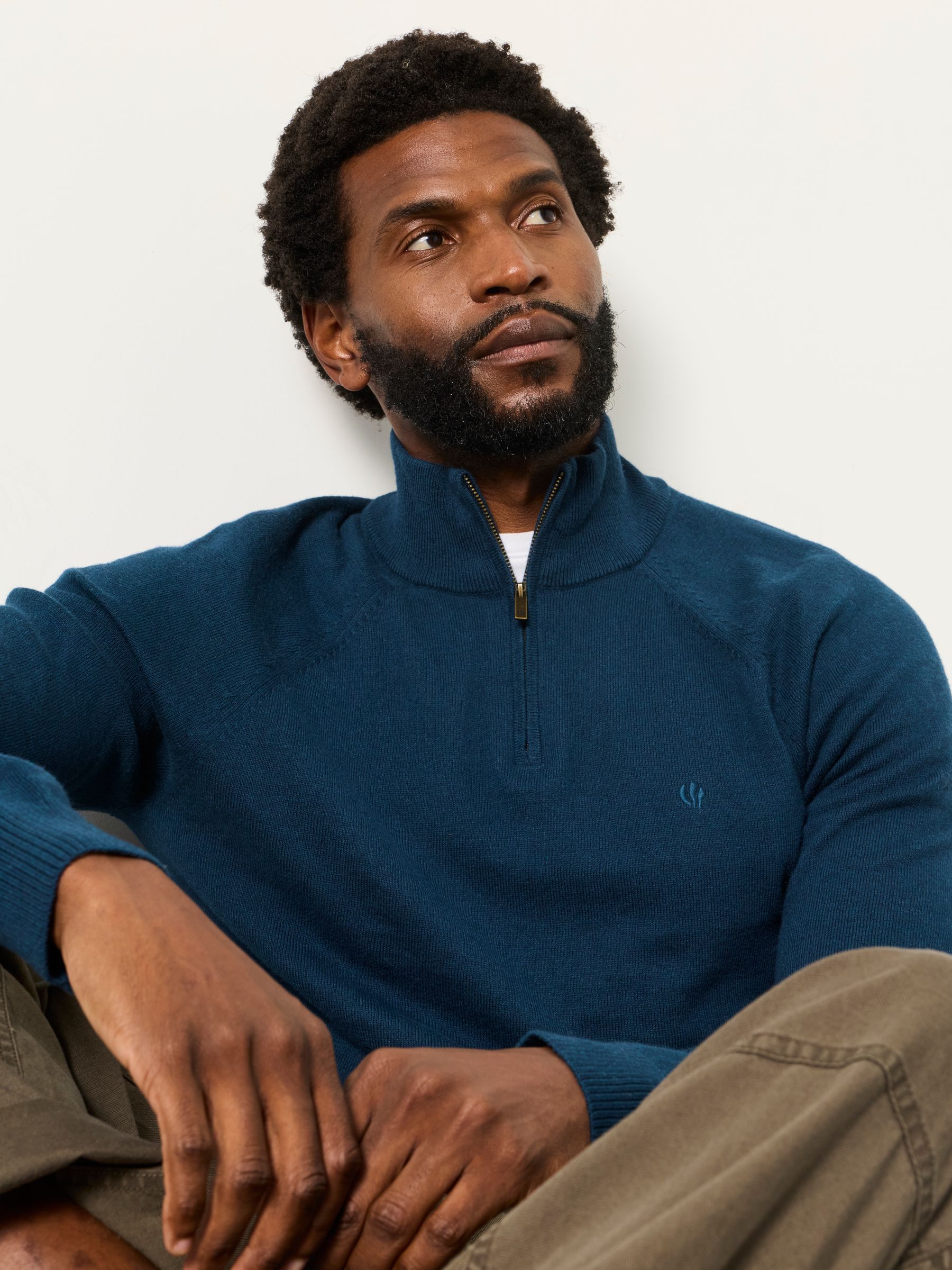 Rye Dark Teal Half Neck Knitted Jumper - Image 4 of 6
