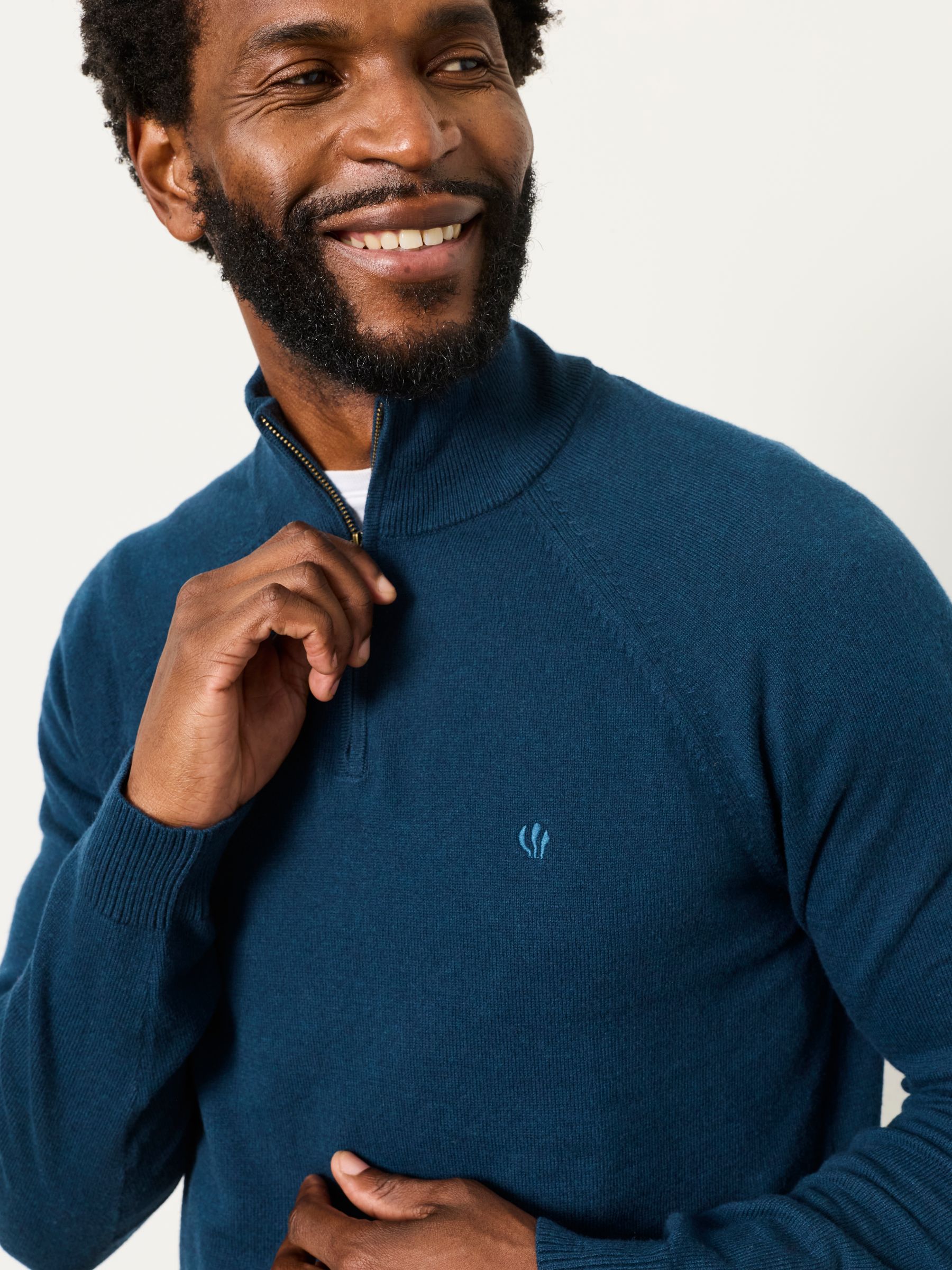 Rye Dark Teal Half Neck Knitted Jumper - Image 5 of 6