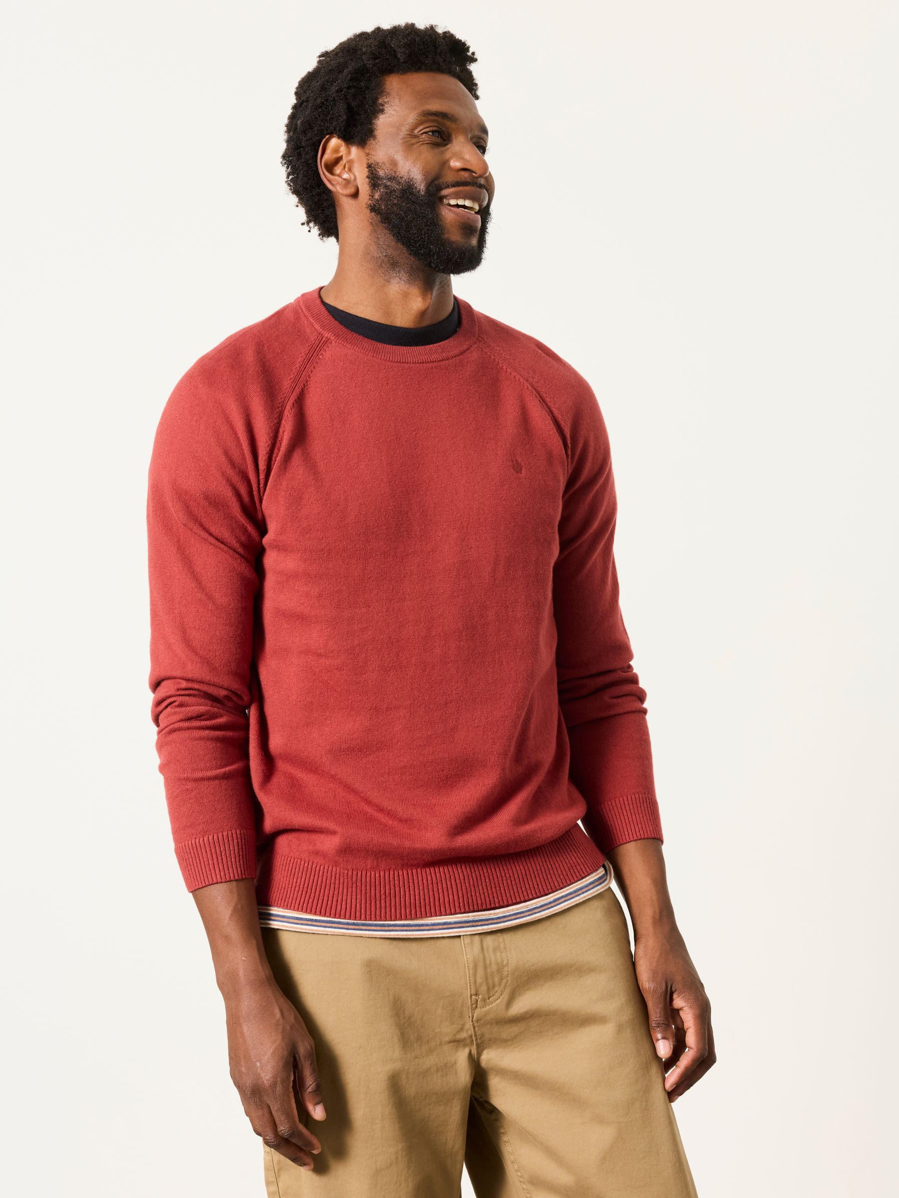 Rye Red Crew Neck Knitted Jumper - Image 1 of 6
