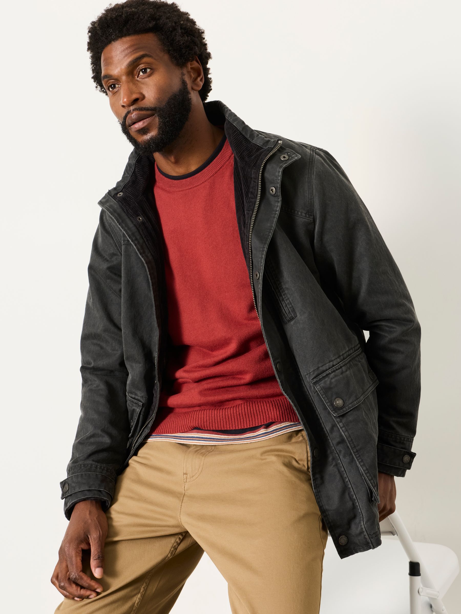 Rye Red Crew Neck Knitted Jumper - Image 4 of 6