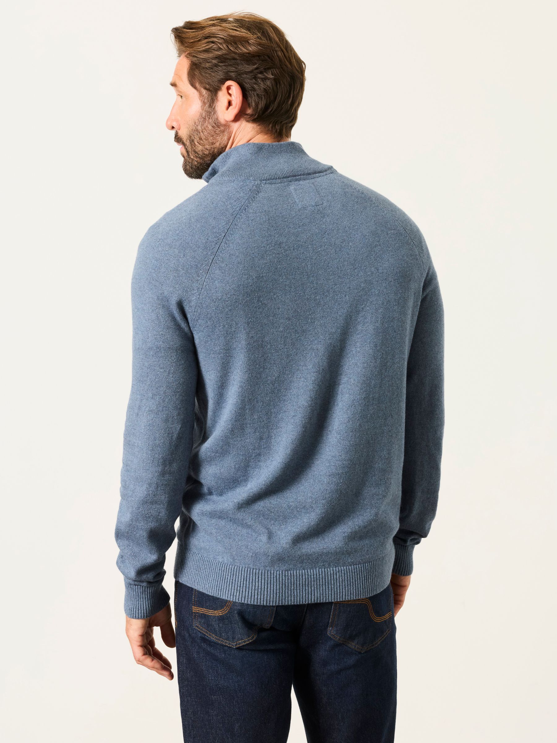 Rye Blue Denim Half Neck Knitted Jumper - Image 2 of 5